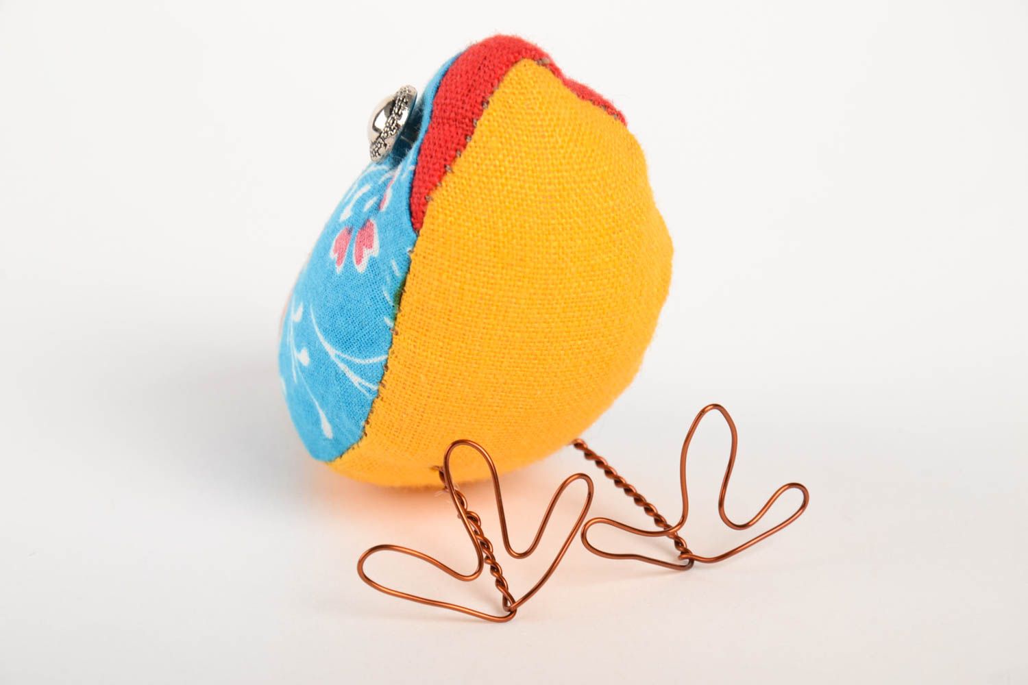 Handmade originelles Kuscheltier Vogel blau Stoff Spielzeug Geschenk für Kinder  foto 5