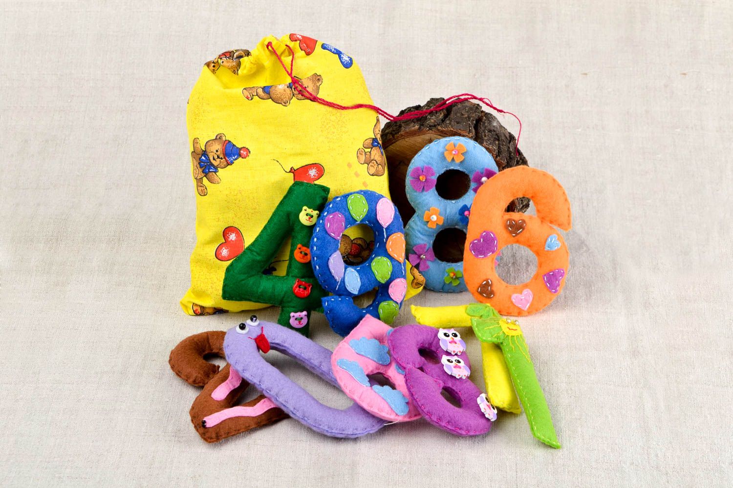 Juguetes artesanales peluches para niños regalo original Cifras de 10 piezas foto 1