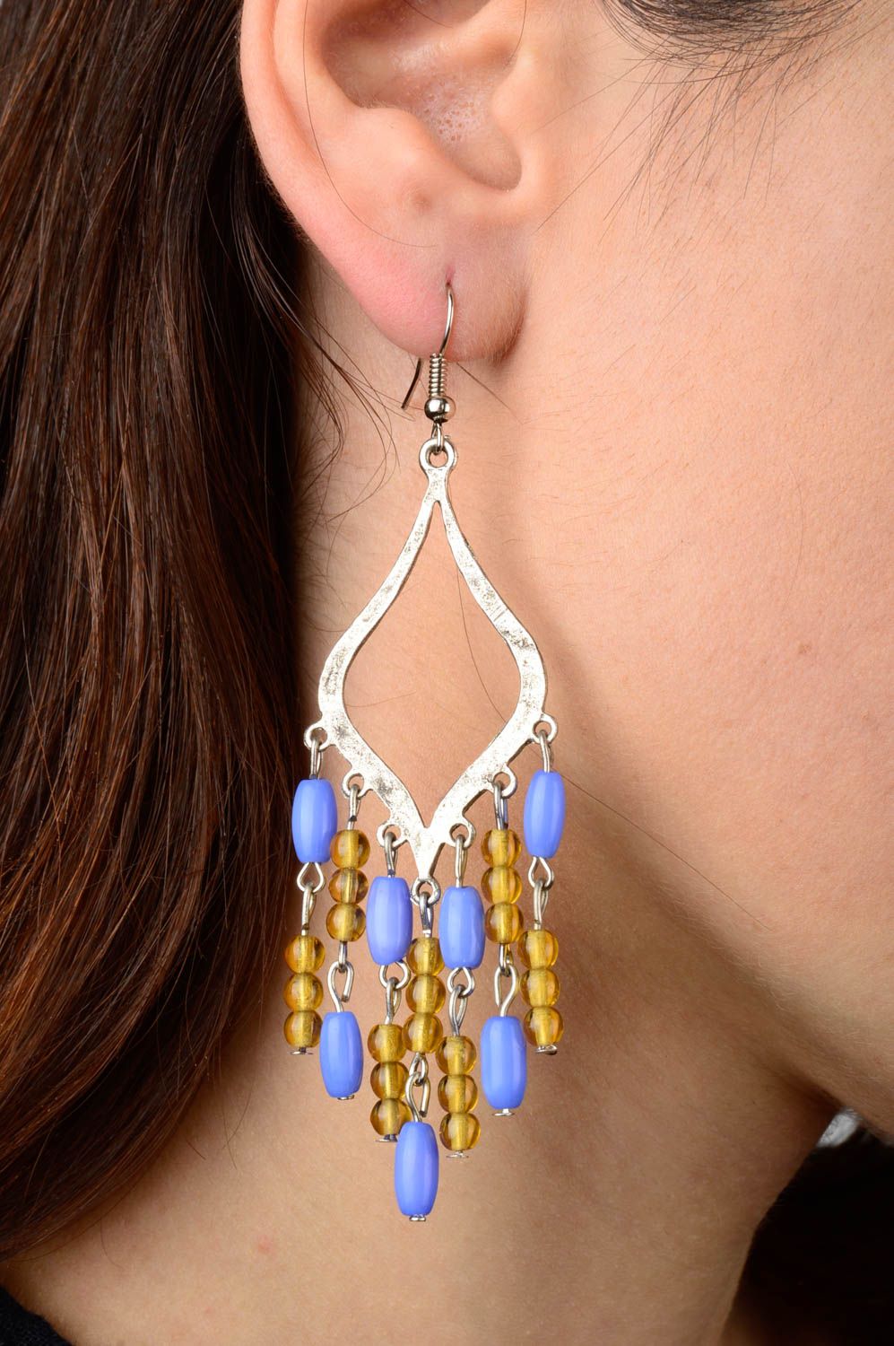 Handmade earrings designer jewelry unusual accessory gift ideas beads earrings photo 2