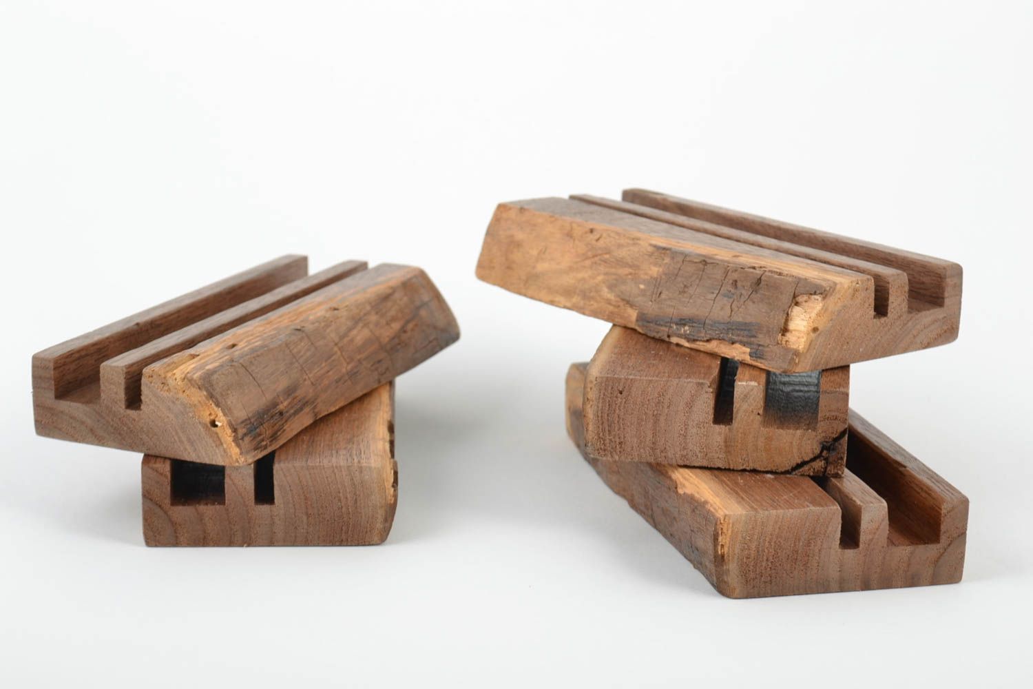 Homemade wooden designer organic desktop tablet stands set of 5 items photo 2