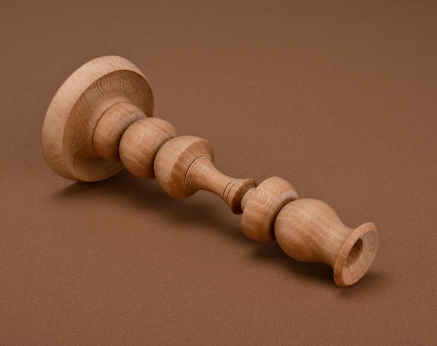 Carved wooden candlestick photo 2