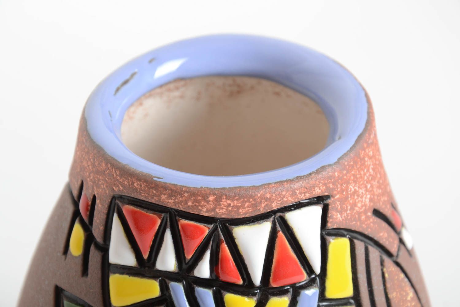 Bunte handmade Keramik Vase Haus Deko ausgefallene Vase Geschenk für Frau 800 ml foto 3