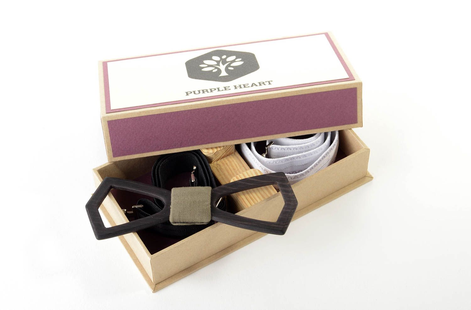 Handmade designer bow tie unusual wooden bow tie stylish accessory for men photo 1