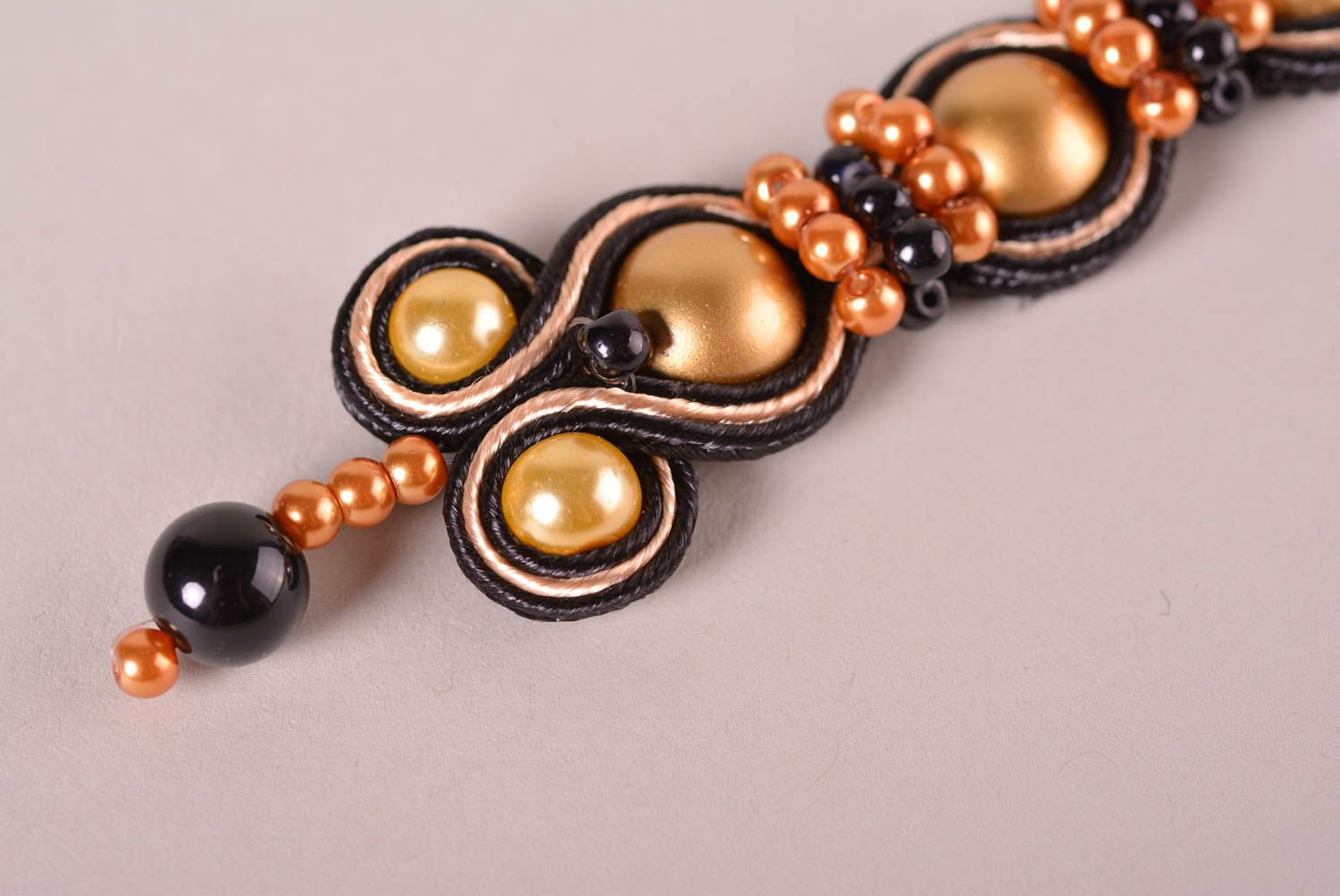 Stylish handmade textile bracelet with beads soutache bracelet gifts for her photo 4