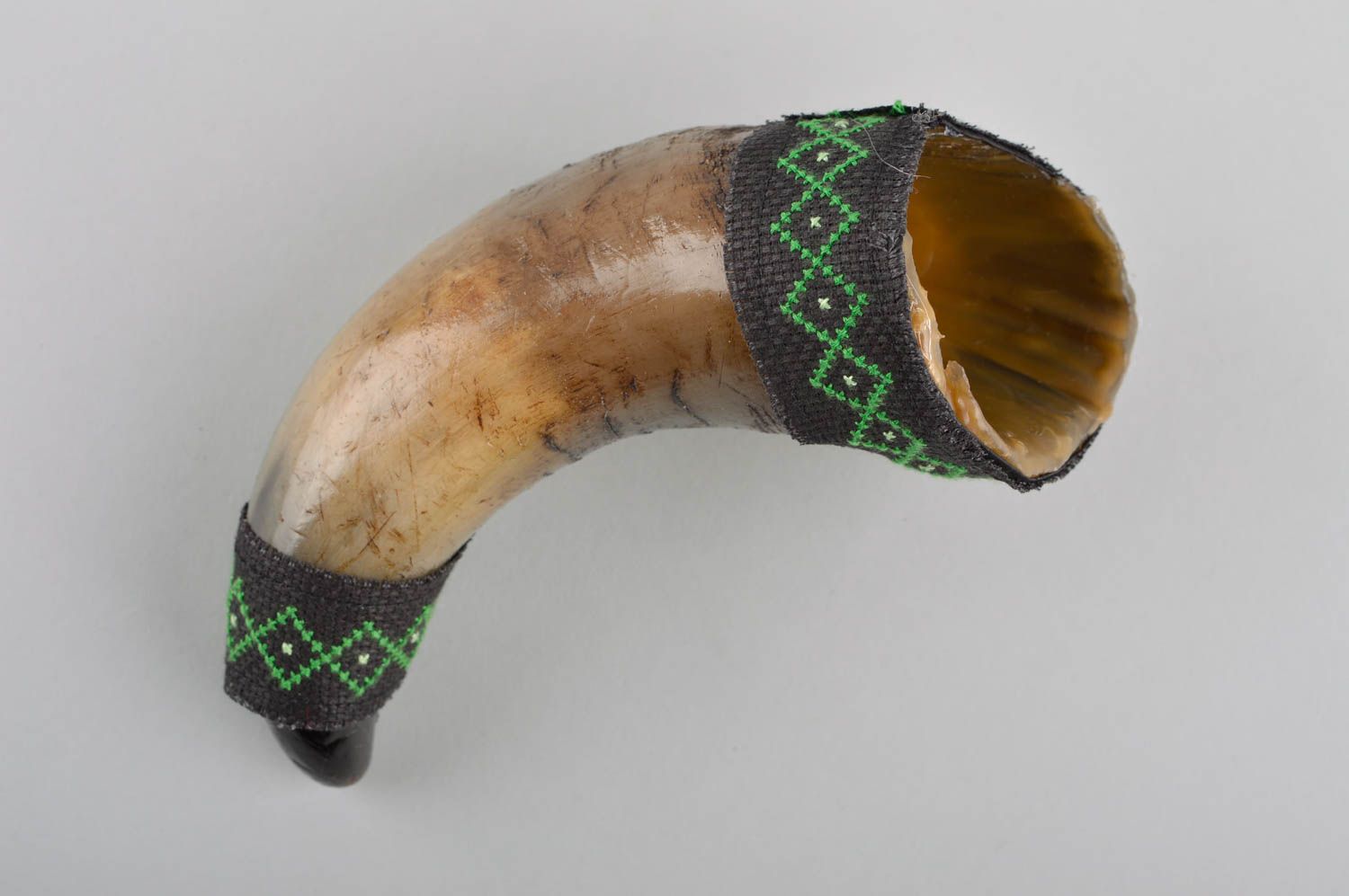 Handmade horn for drinking designer horn for wine unusual male souvenir photo 2