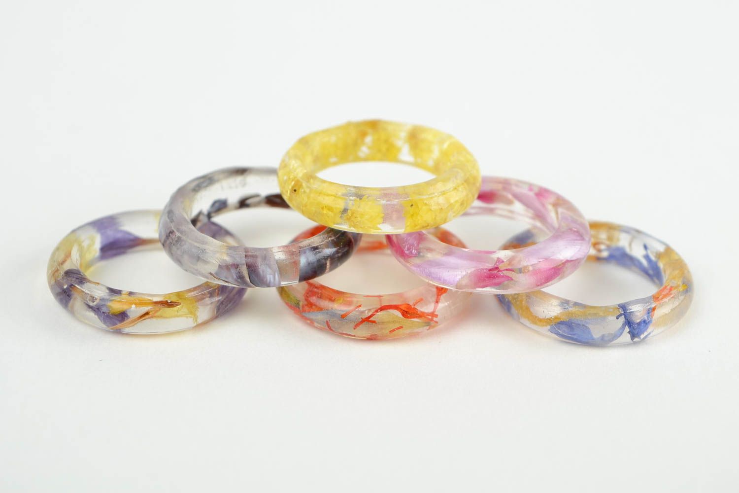 Бижутерия ручной работы комплект украшений кольца с цветами модные кольца 6 штук фото 5