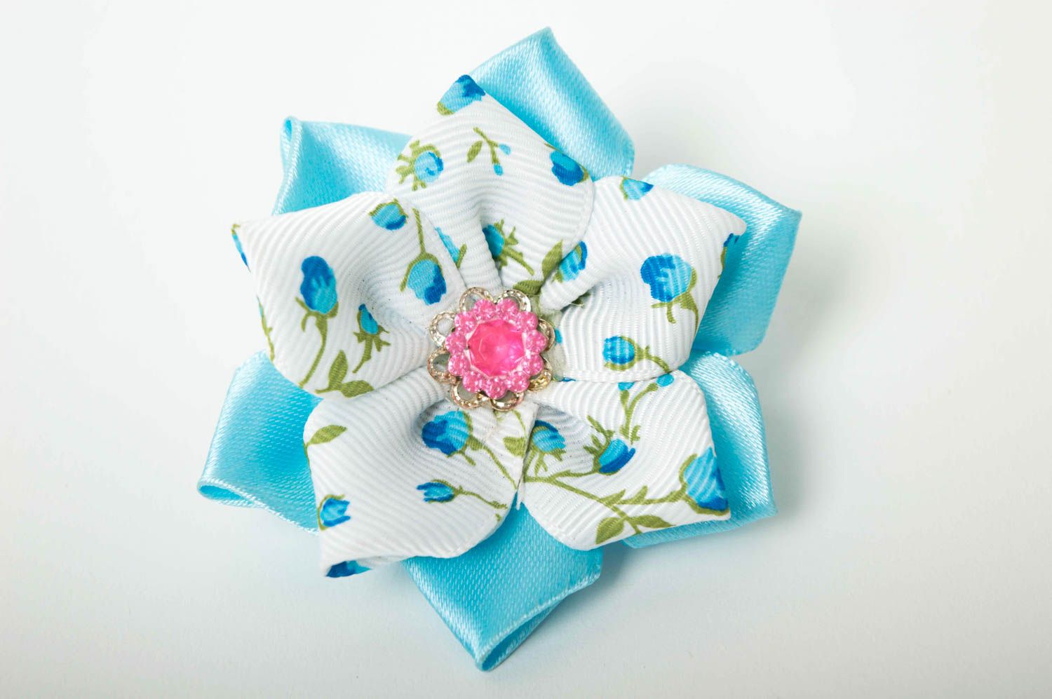 Handmade blauer Blumen Haargummi Mädchen Haarschmuck Accessoire für Haare  foto 4