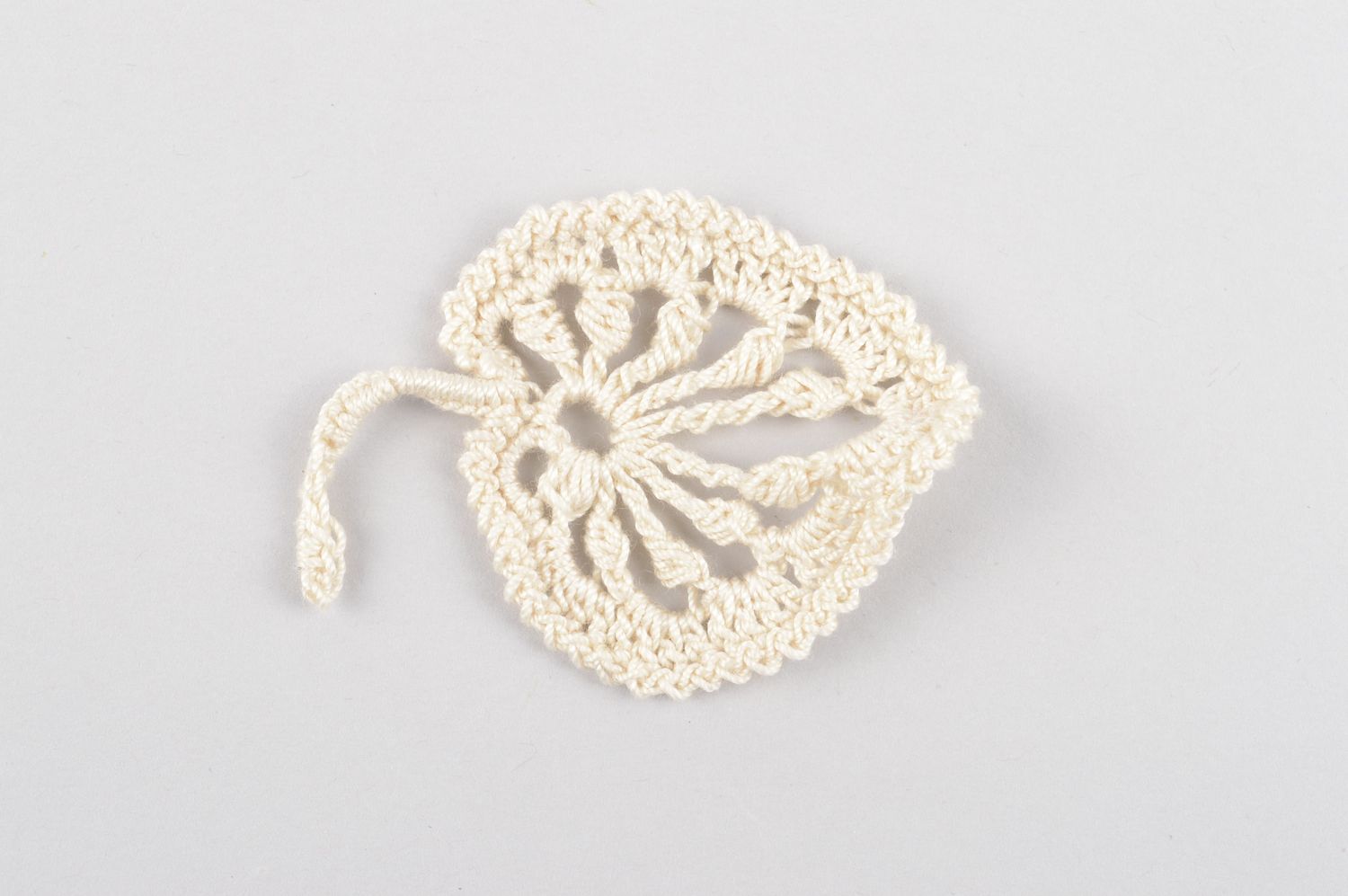 Fleur pour bijoux faite main Fourniture bijoux Loisirs créatifs tricot blanche photo 3
