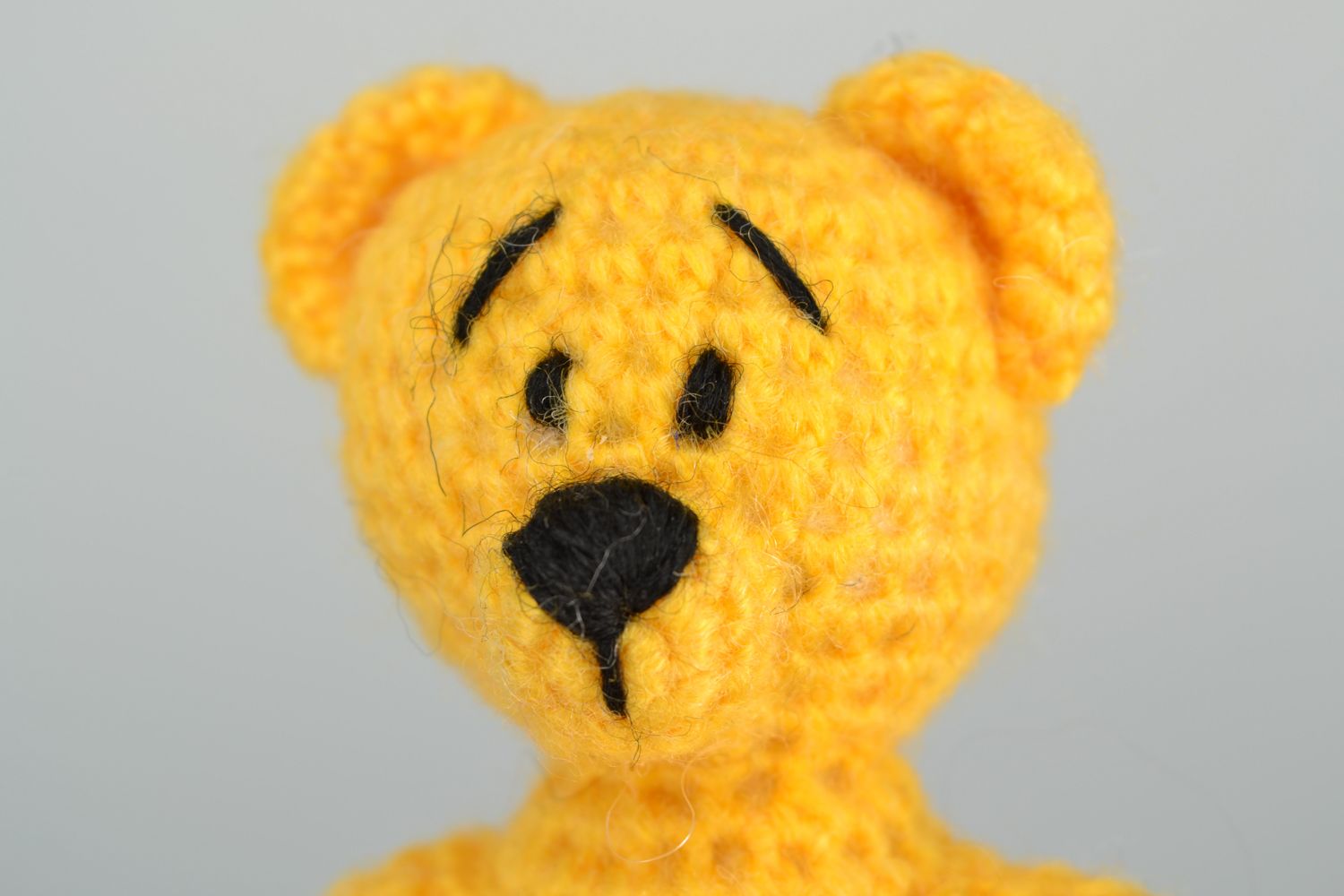 Handmade soft crochet toy Yellow Bear photo 3