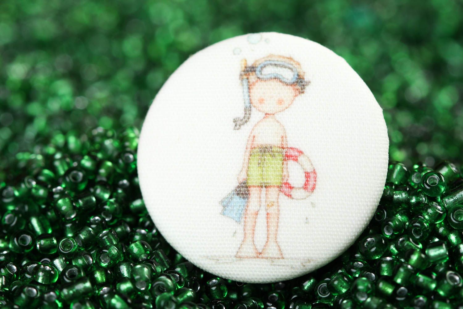 Handmade buttons unusual needlework accessories for kids fabric button photo 1
