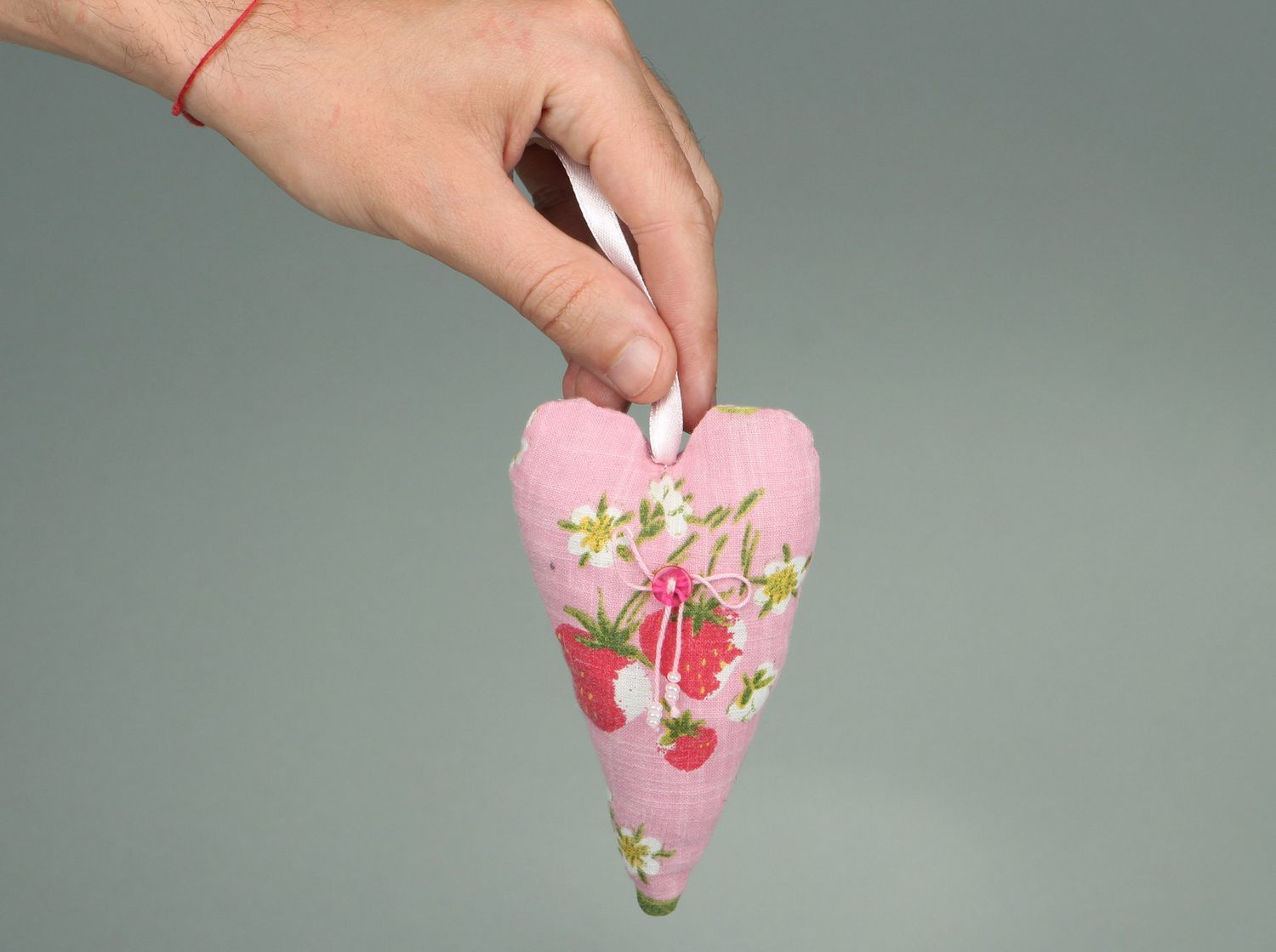 Soft fabric pendant Heart with wings photo 2