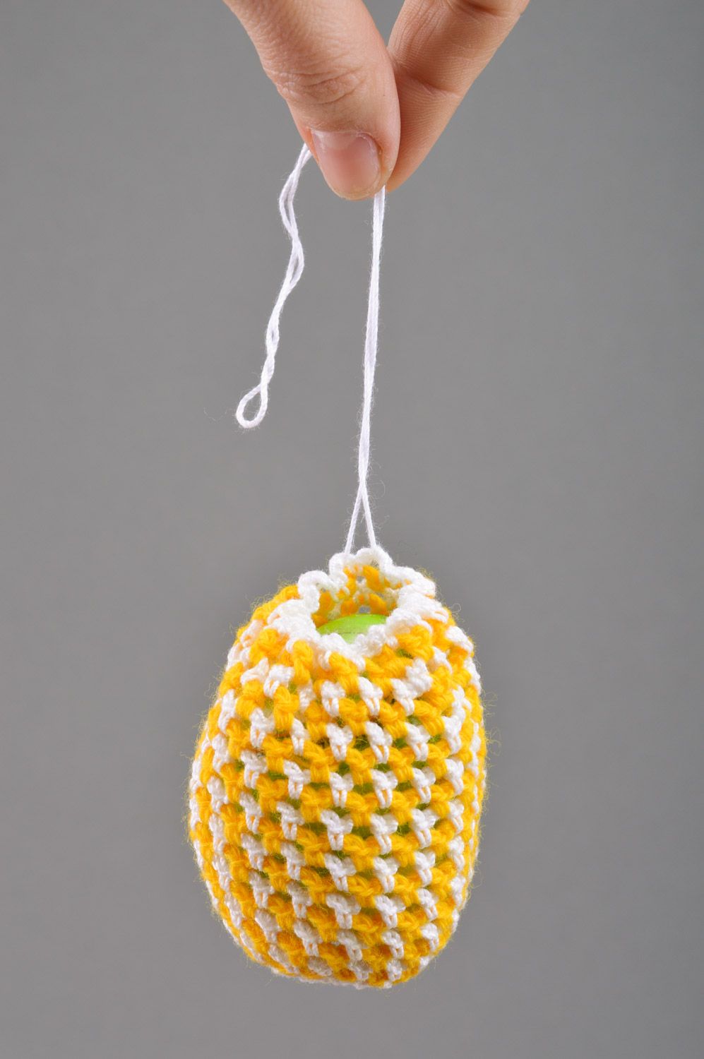 Handmade Easter egg cover crochet of cotton threads photo 3