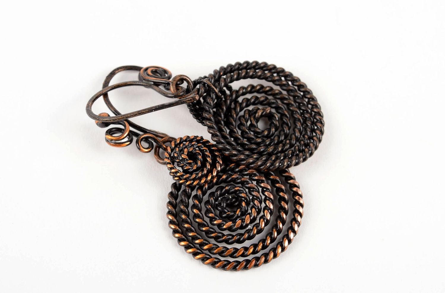 Handmade runde Kupfer Ohrringe Designer Schmuck Accessoire für Frauen modisch foto 4