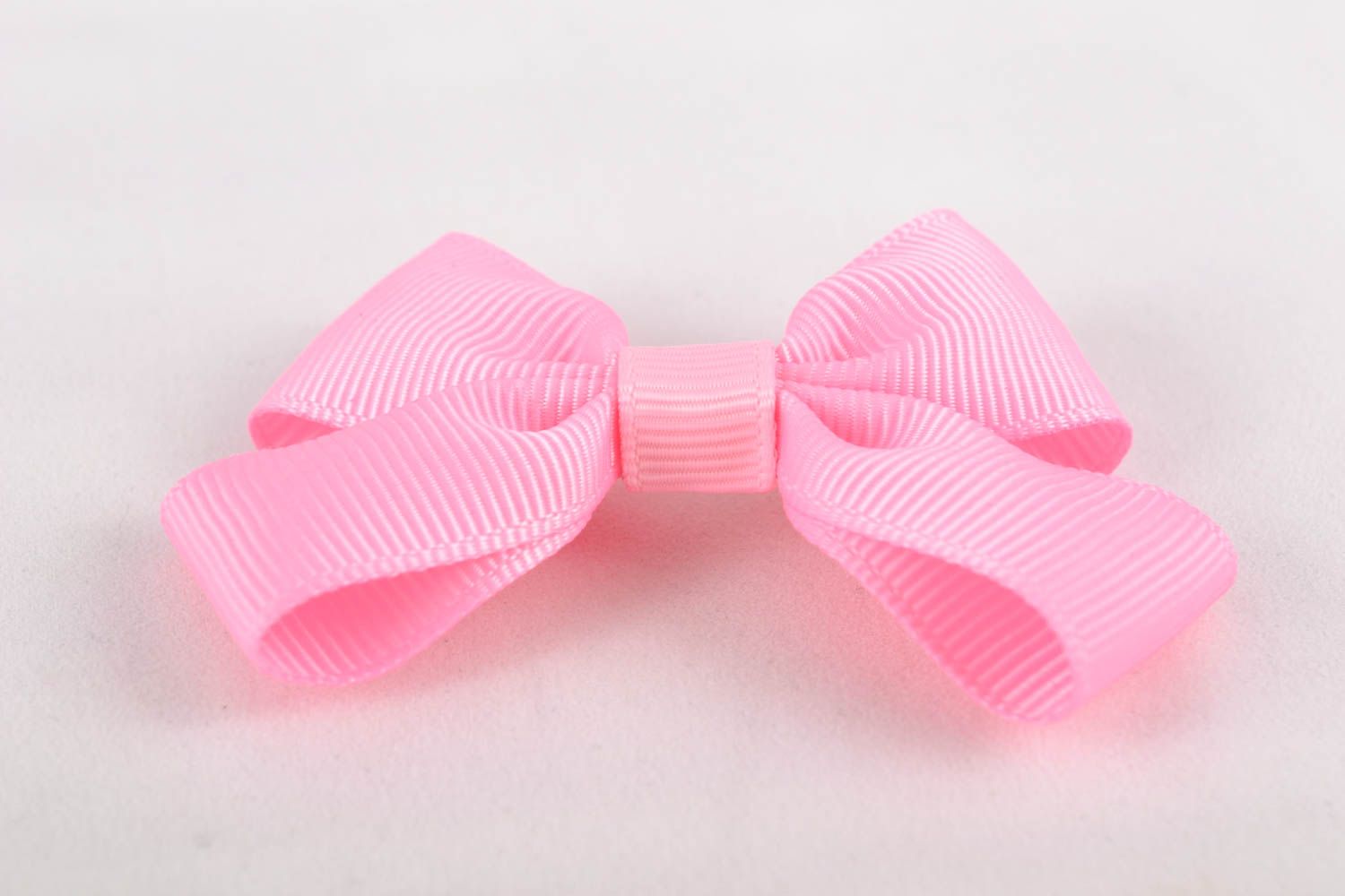 Pink ribbon bow for hair clip photo 3