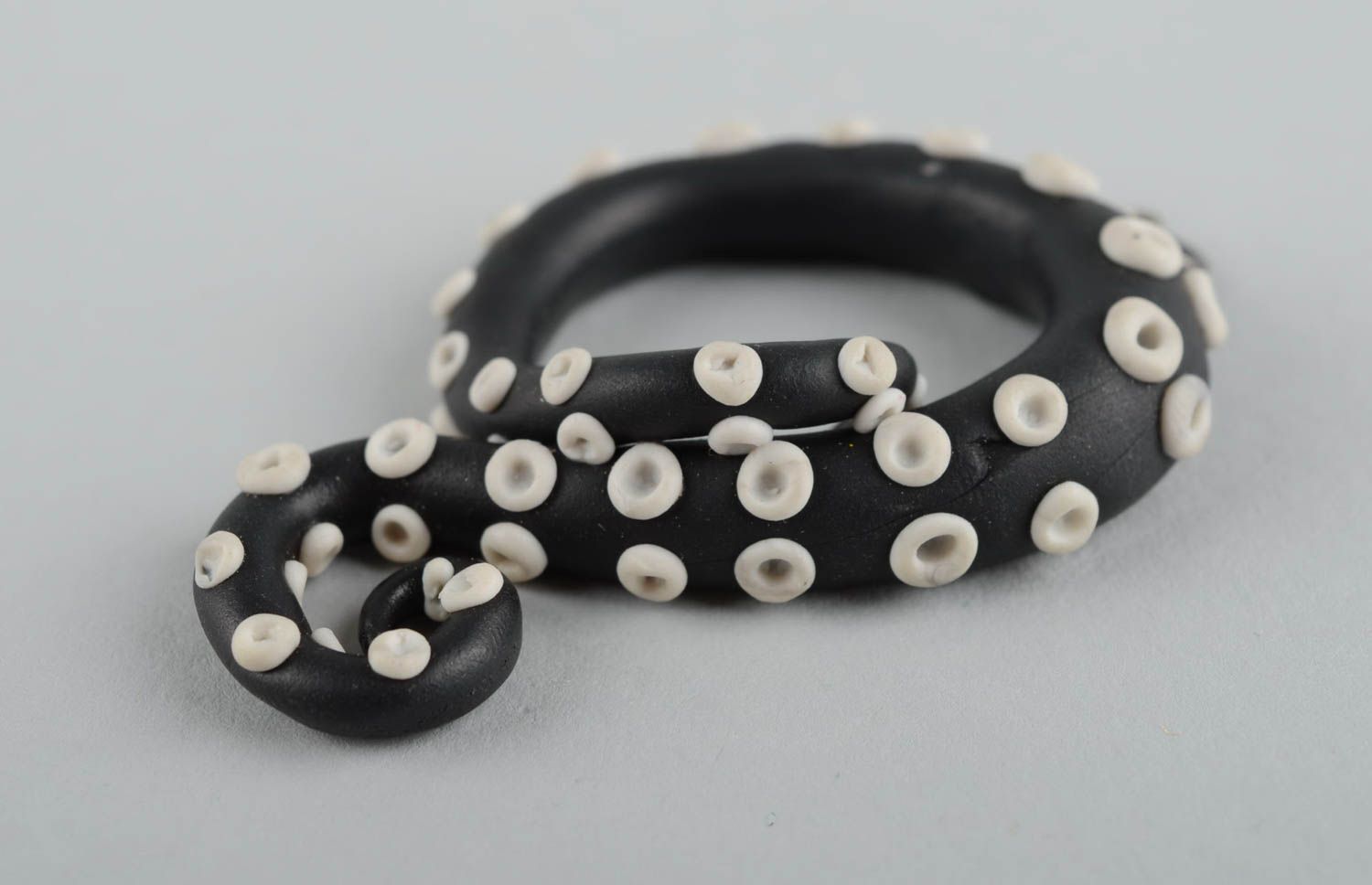 Unusual handmade polymer clay pendant plastic neck pendant designer jewelry photo 3