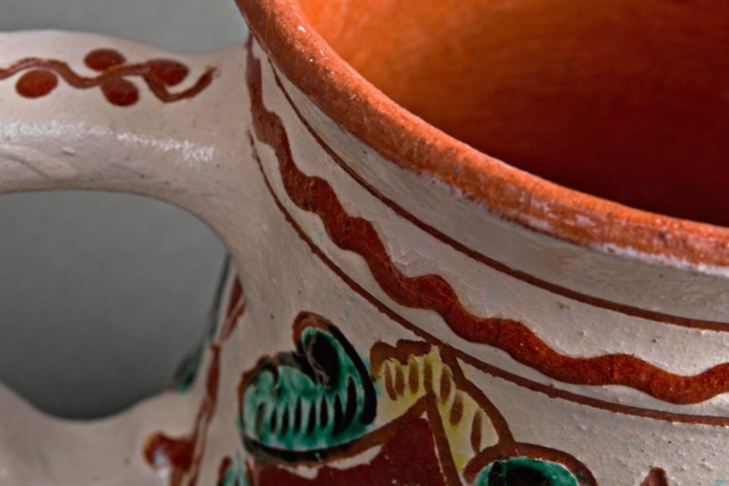 Tazza in ceramica decorativa fatta a mano Tazza di argilla Calice in ceramica 
 foto 4