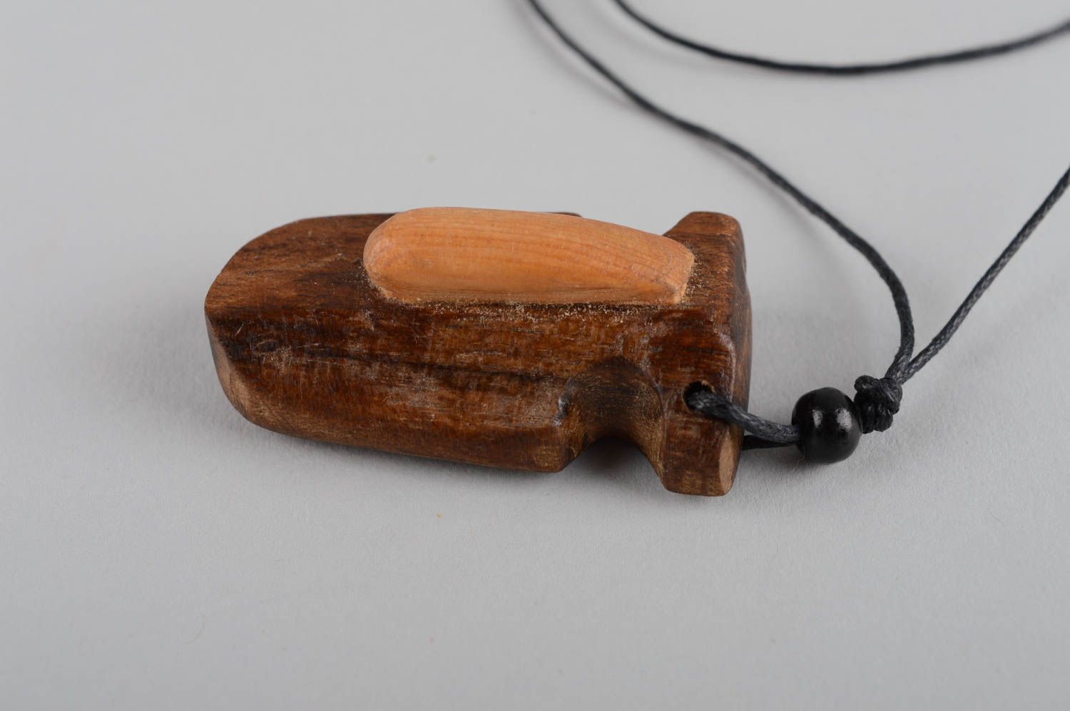 Unusual handmade wooden pendant wood craft fashion neck accessories for girls photo 9