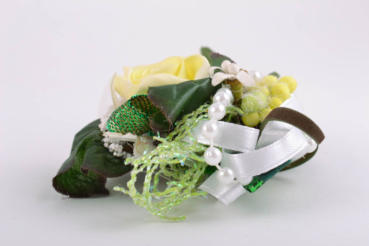 Künstlerische künstliche Blumen Brosche oder Haarspange Rohling handmade foto 5