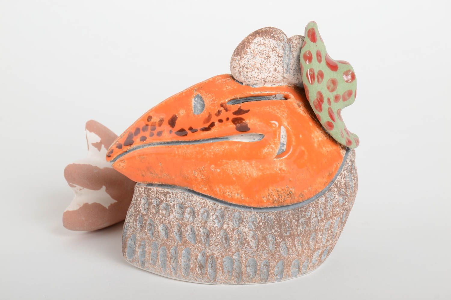 Tirelire oiseau faite main Figurine animal corneille en céramique Cadeau enfant photo 5