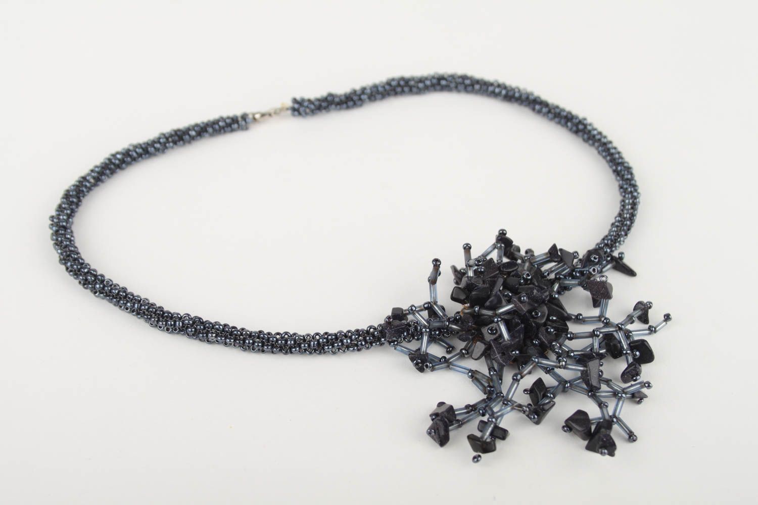 Schmuck handgemacht Rocailles Kette Designer Schmuck Halskette für Frauen dunkel foto 1