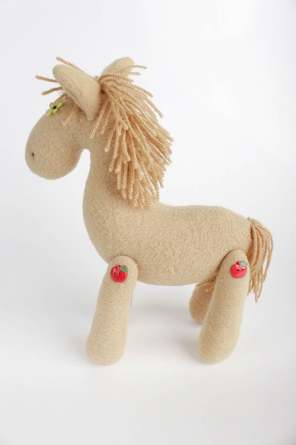 Handgemachtes Spielzeug Pferd Kuscheltier Spielsachen für Kinder Stofftier Pferd foto 3