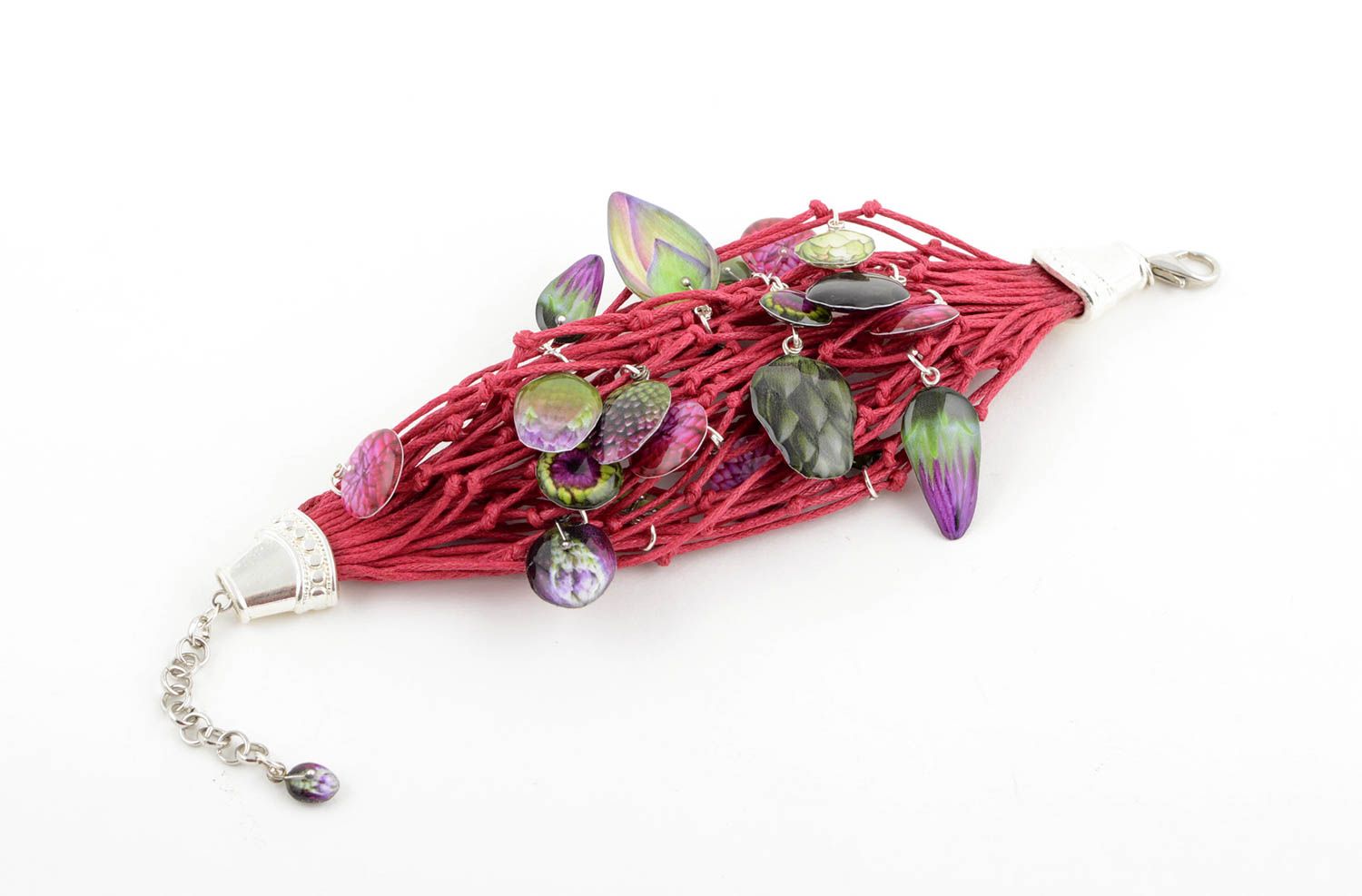 Pulsera de cordones hecha a mano bisutería fina regalo original para mujer foto 4