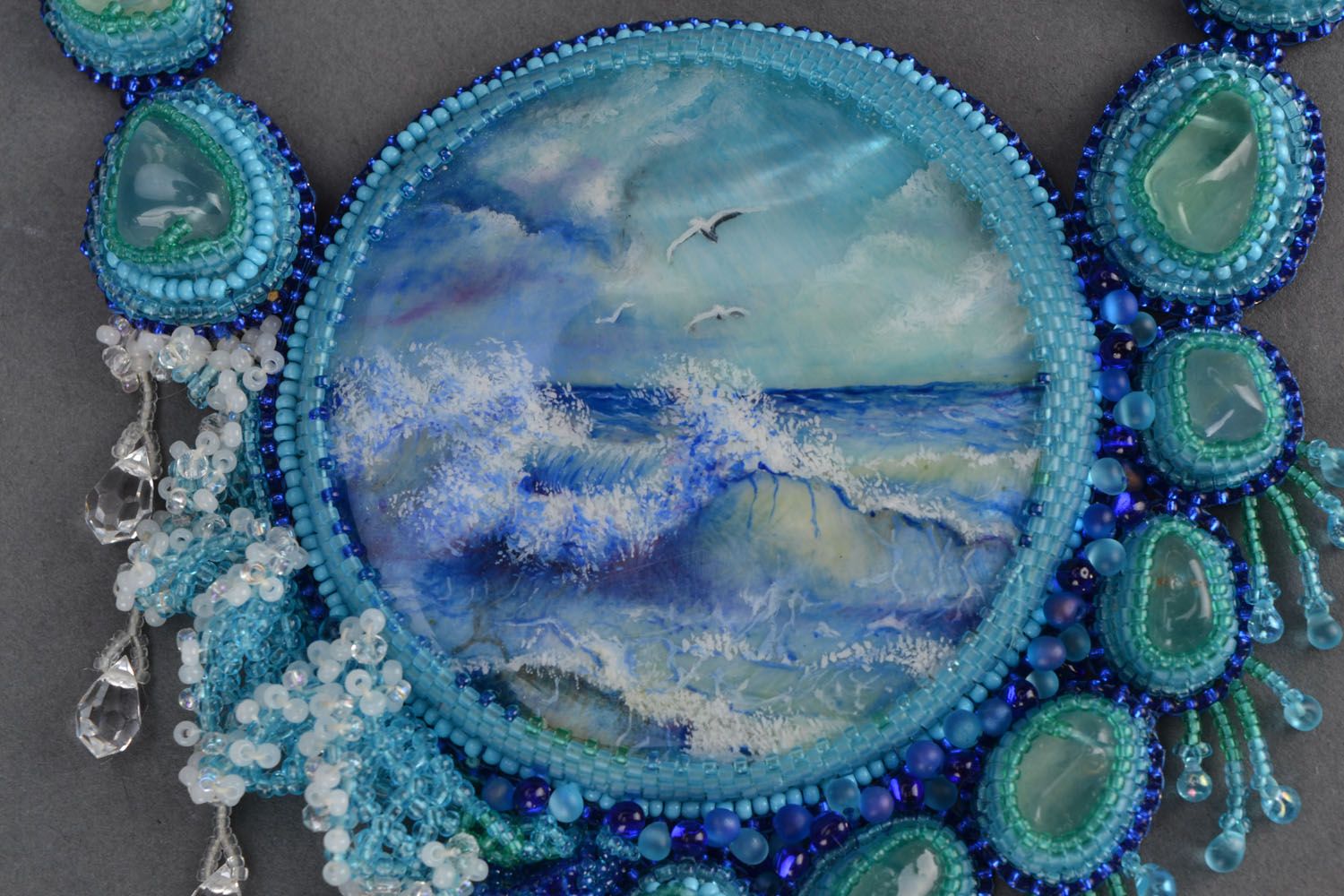 Author's handmade necklace Sea photo 4