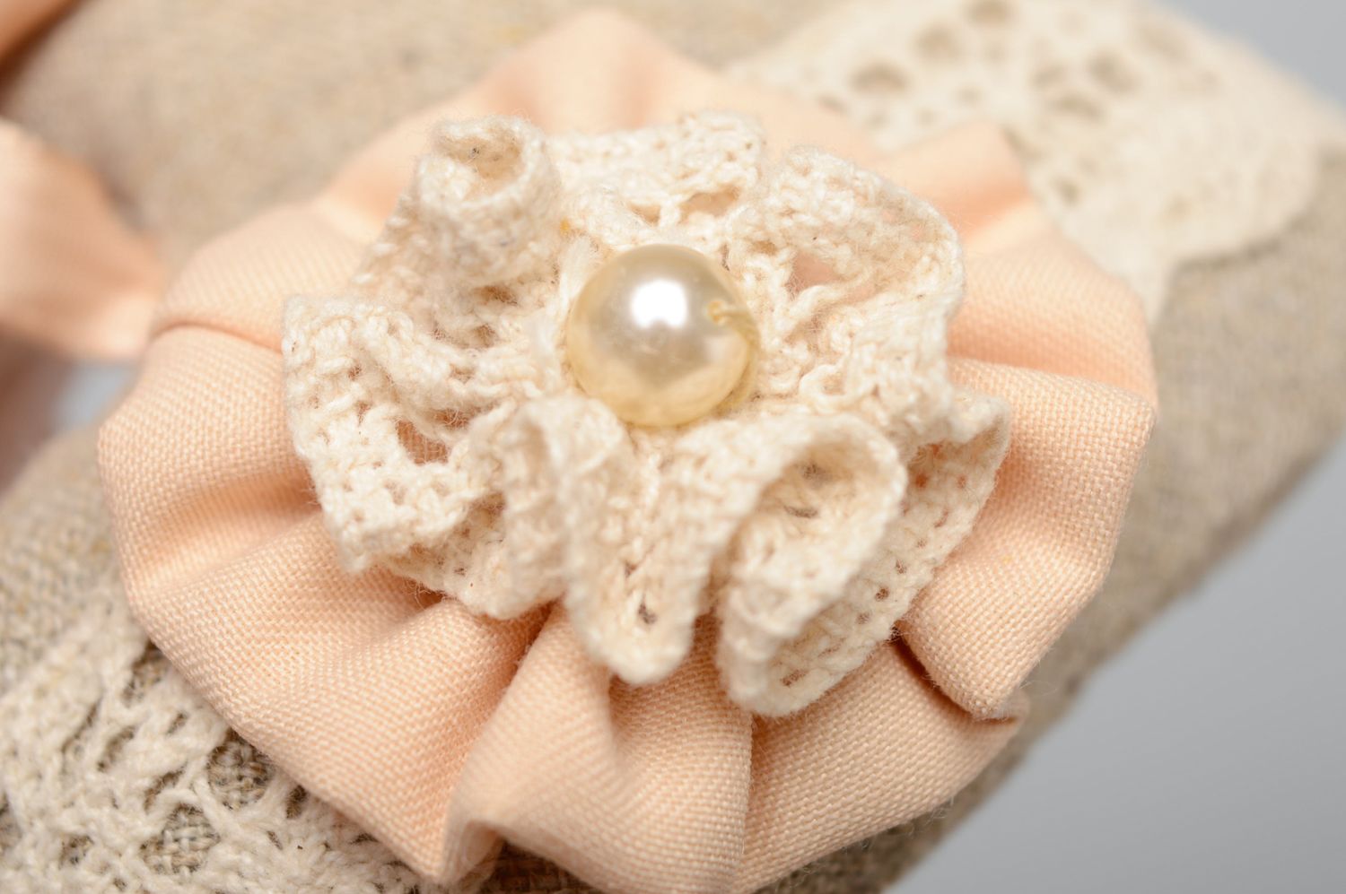 Handmade soft decorative pendant Linen Heart photo 5