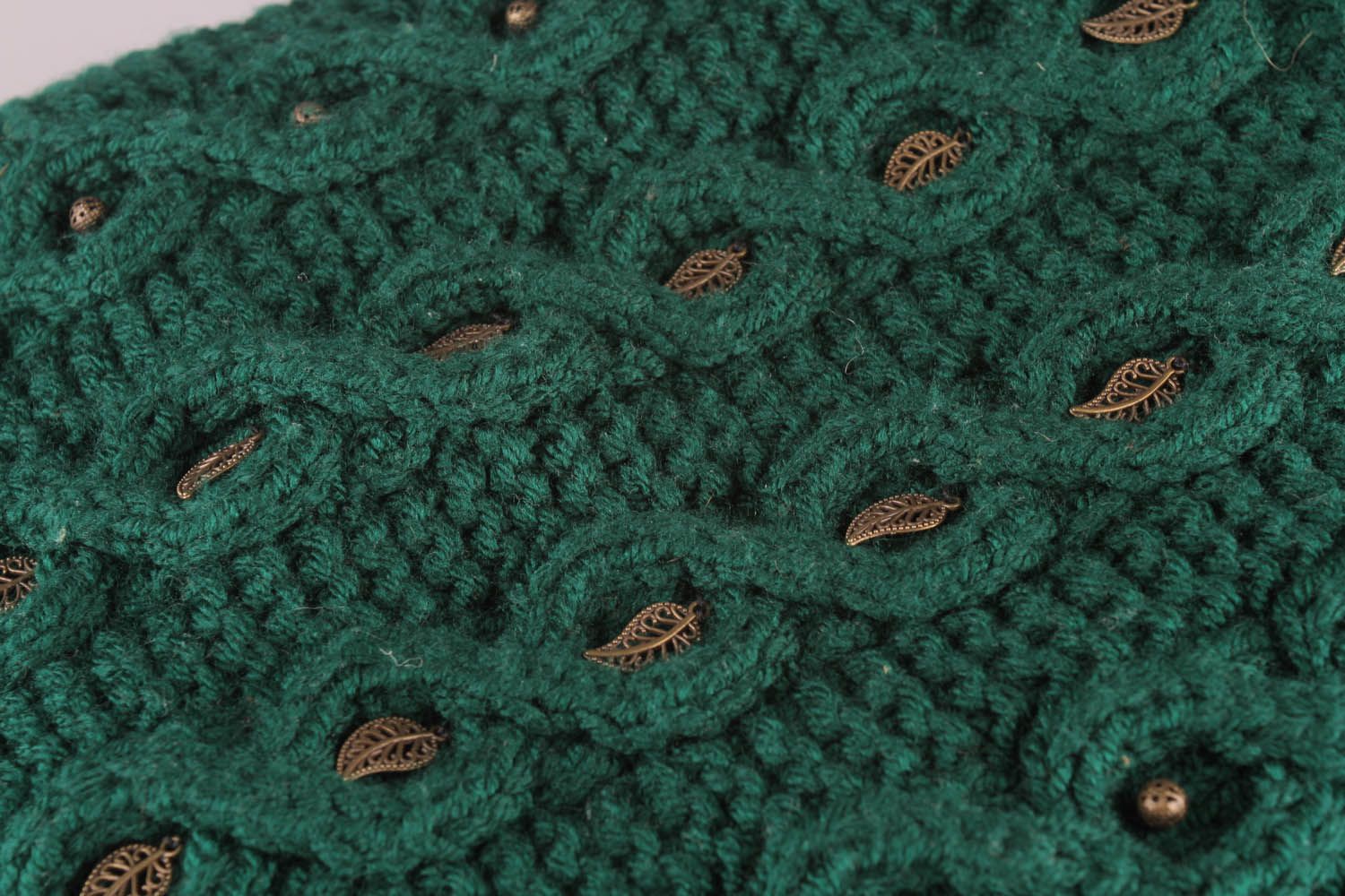 Mala de malha com mitenes de fios de lã acessórios femininos quentes tricotados  foto 5