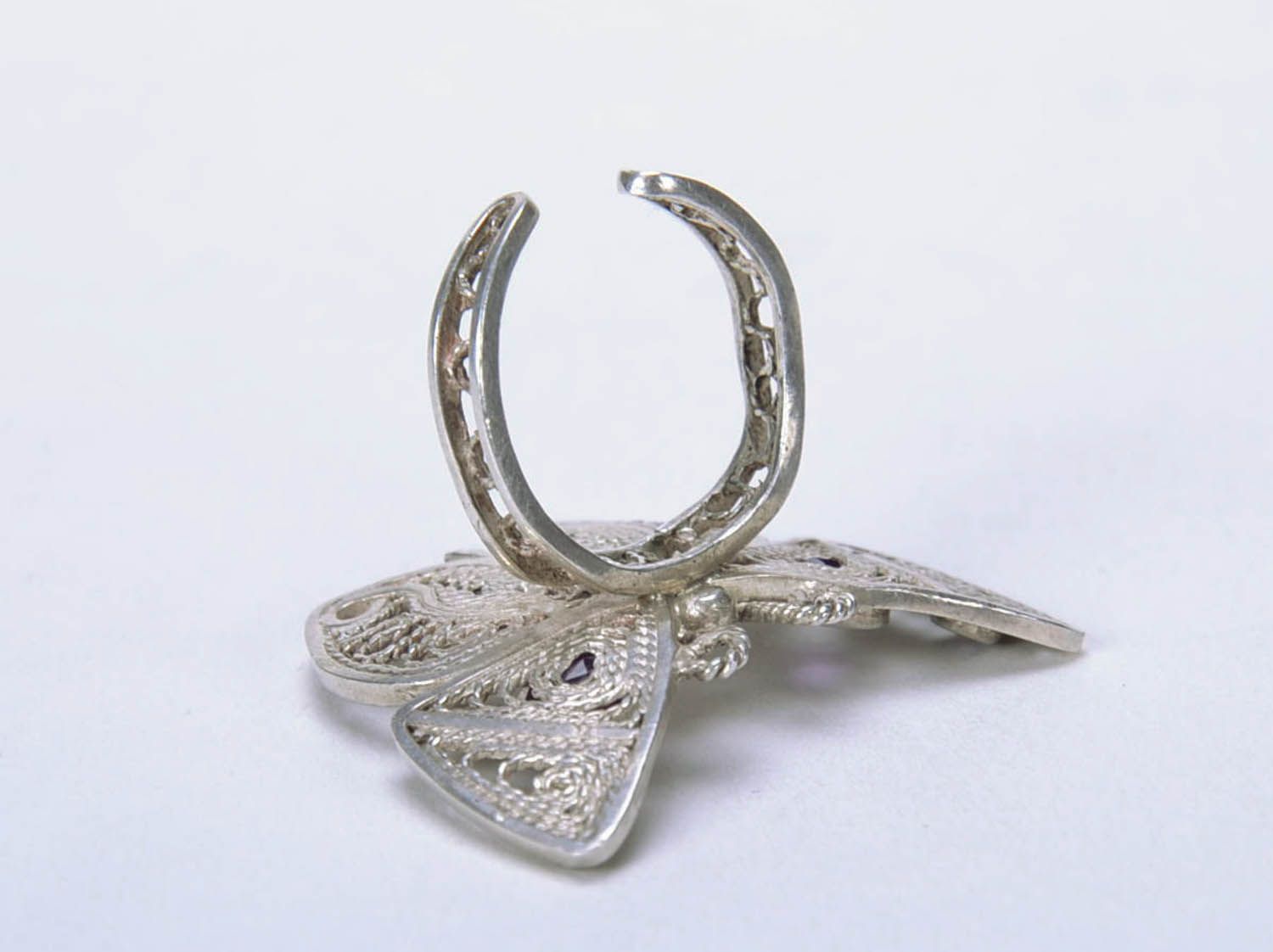 Ring aus Silber mit Amethyst Schmetterling foto 4