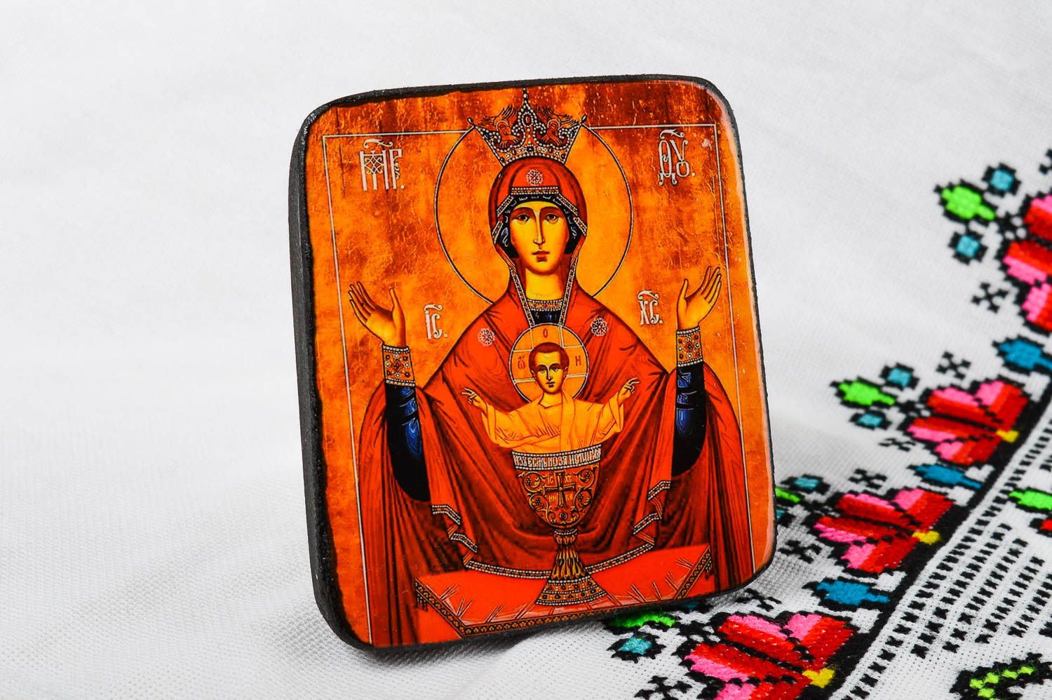 Handgefertigt Mutter Gottes Bild religiöses Geschenk orthodoxe Ikone nicht groß foto 1