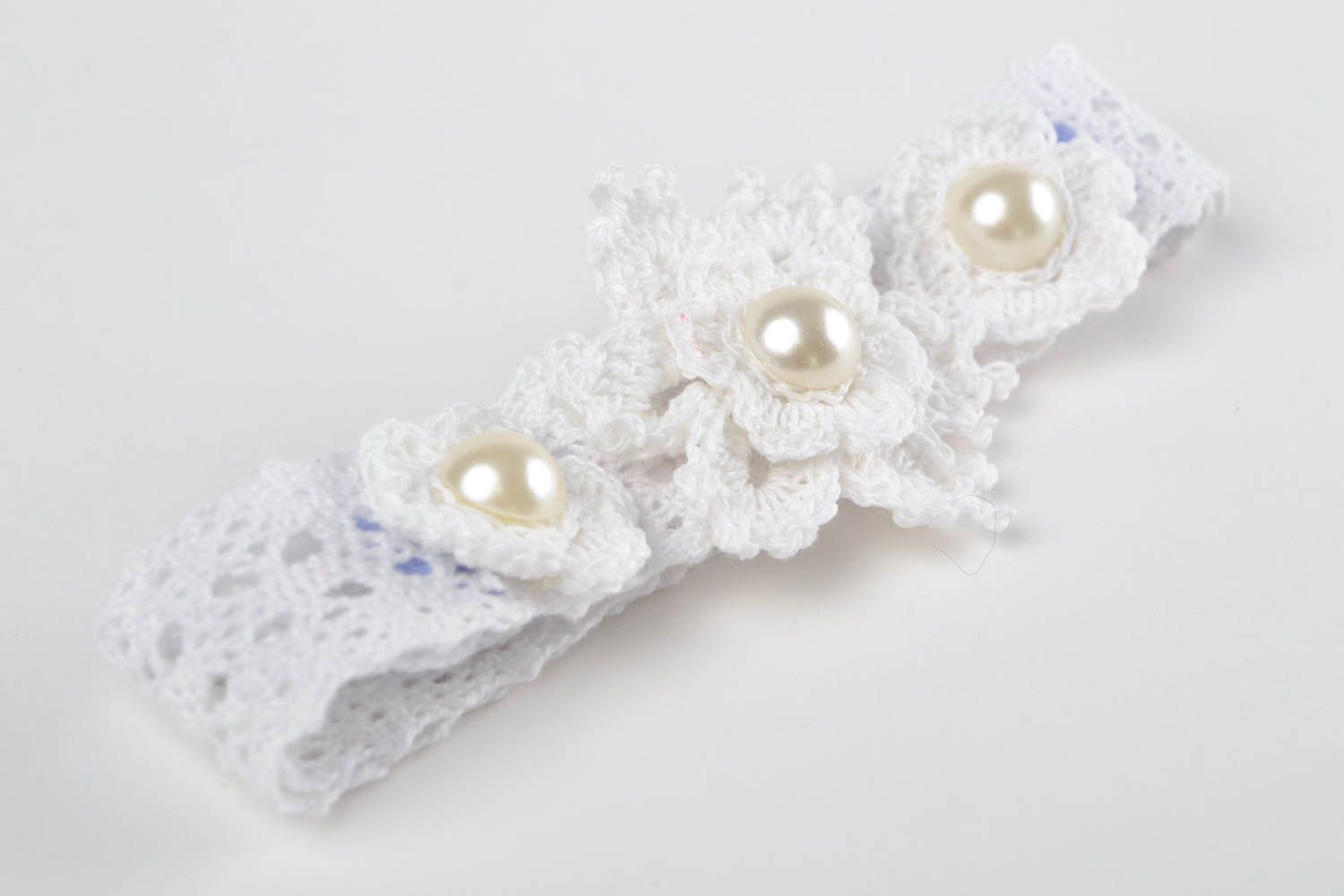Handmade openwork headband fabric headband for girl lace headband gift for girl photo 4