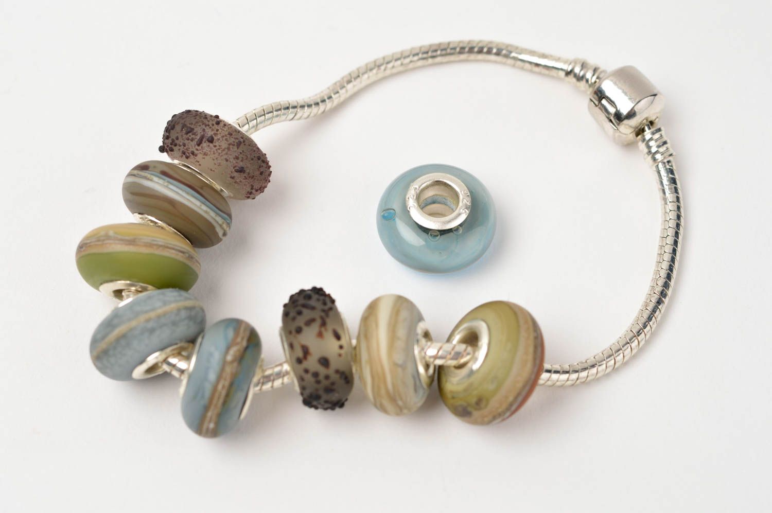 Unusual handmade glass bead jewelry findings jewelry making supplies gift ideas photo 4