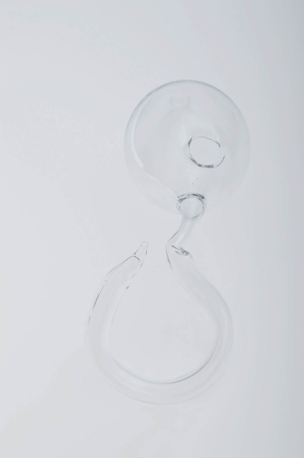 Clear glass handmade hanging on the bottle vase 7 inches, 0,07 lb photo 4