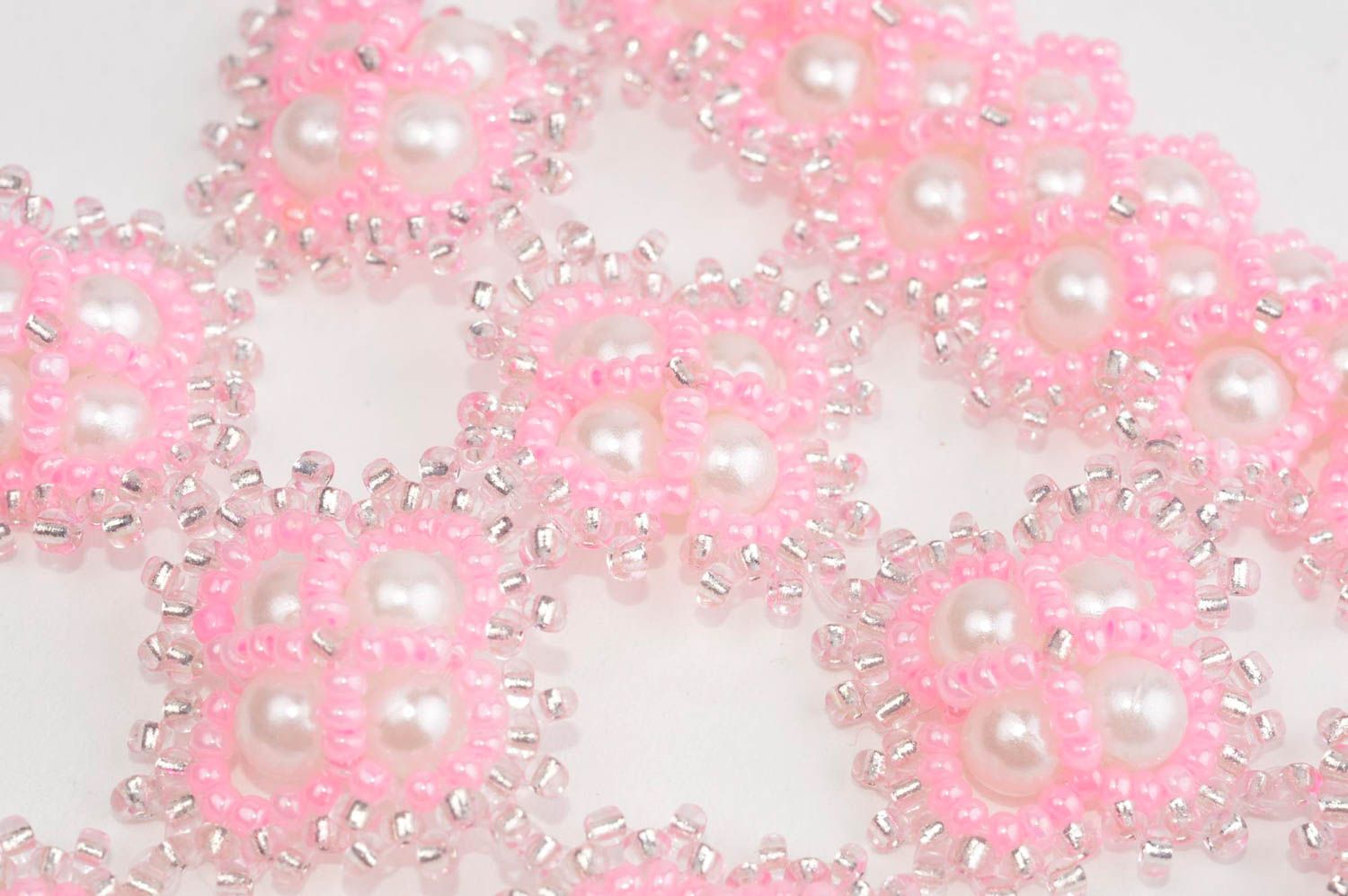 Collar hecho a mano de abalorios color rosa regalo original collar de moda foto 5