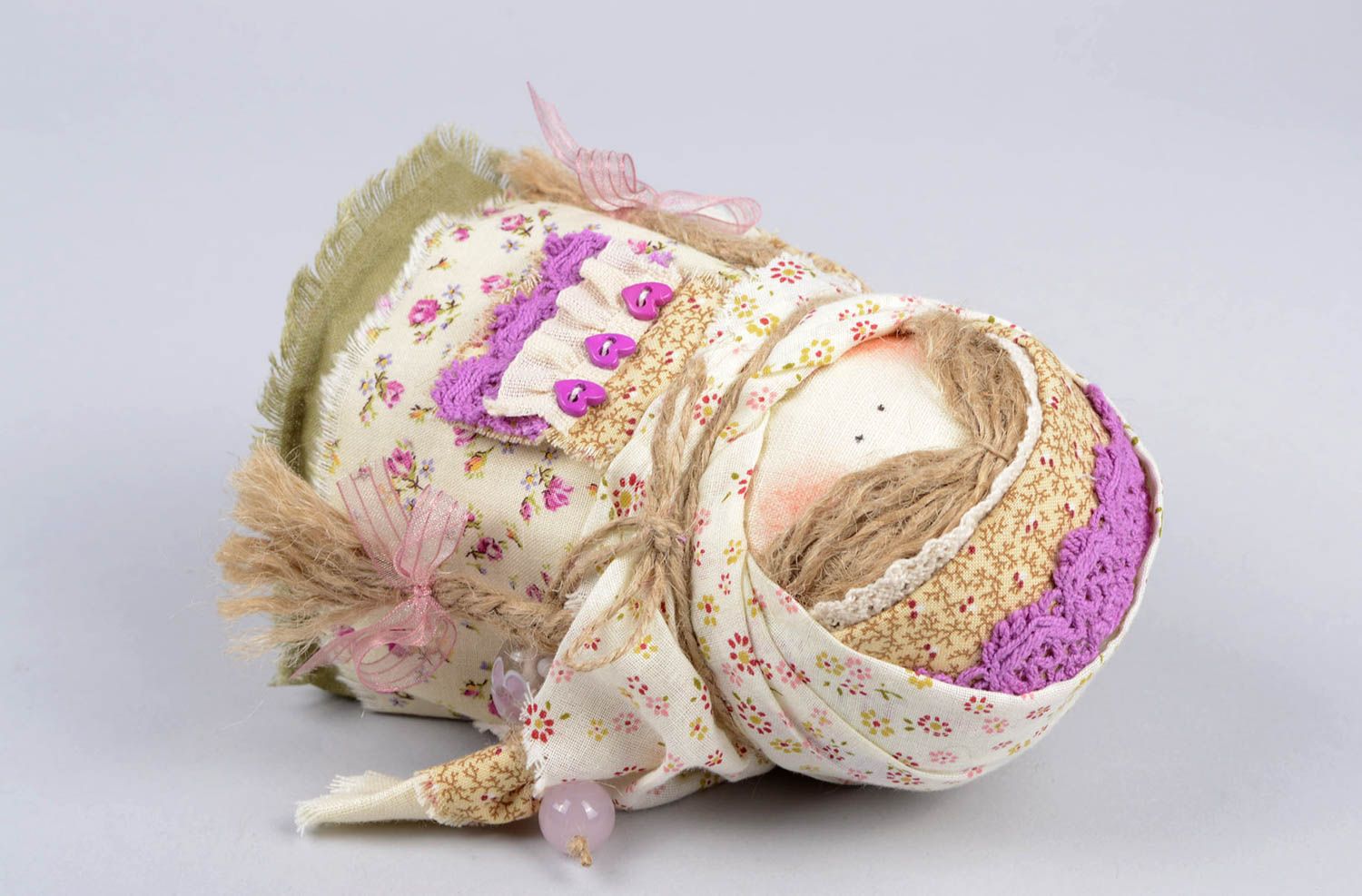 Muñeca de tela hecha a mano juguete tradicional regalo original para niña foto 3
