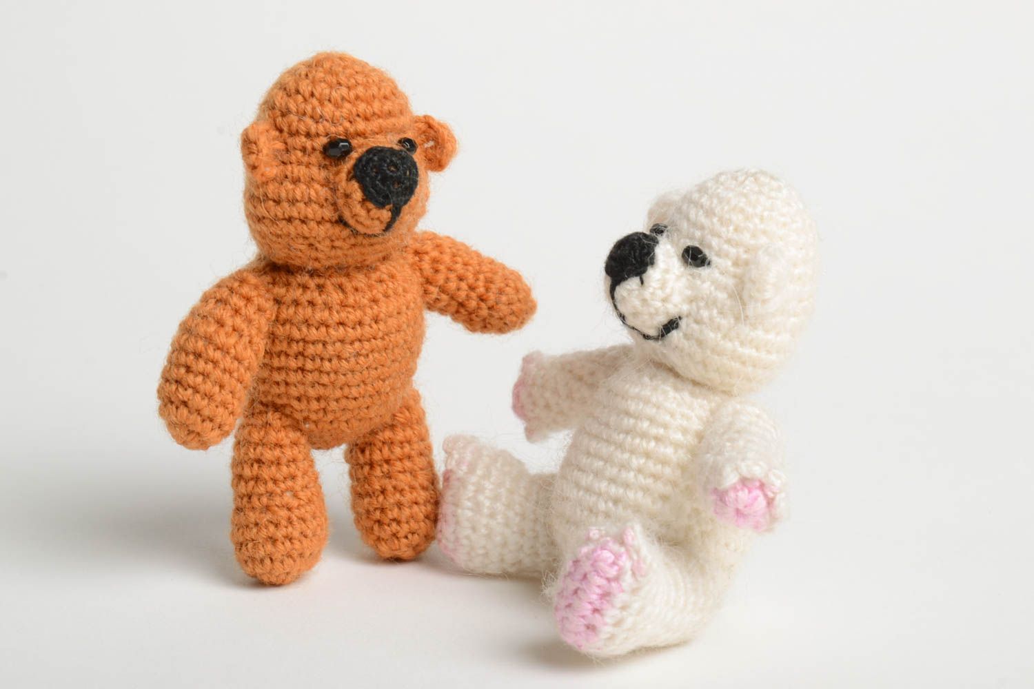 Handmade designer couple of bears unique crocheted stuffed toys for children photo 4