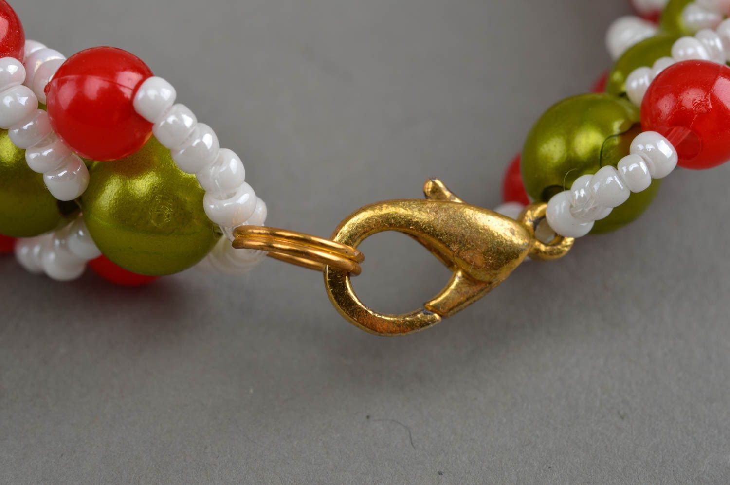 Bracelet tissé en perles de rocaille et perles fantaisie multicolore fait main photo 4