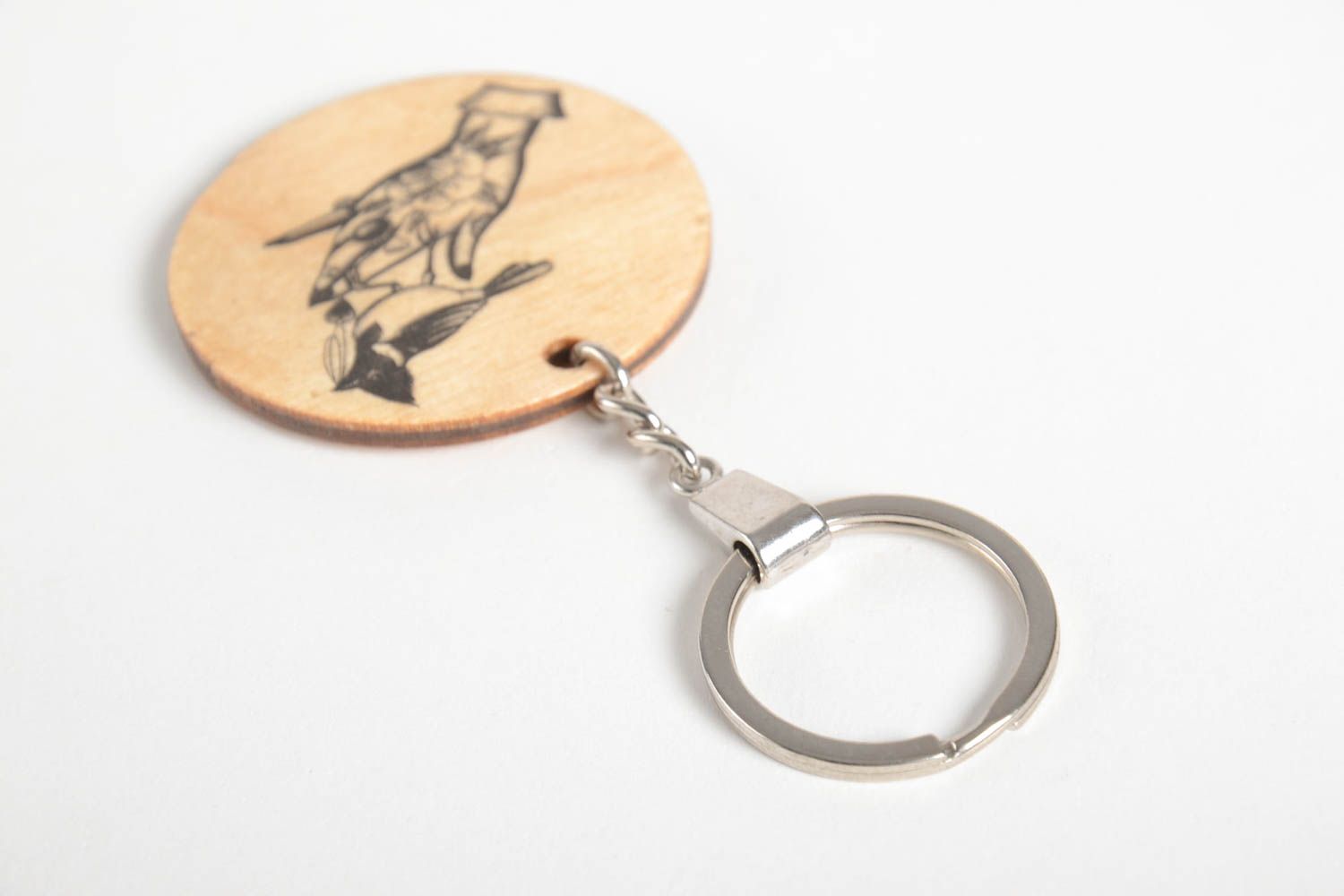 Handmade Schlüssel Anhänger Schlüssel Schmuck Designer Accessoire aus Holz rund foto 4