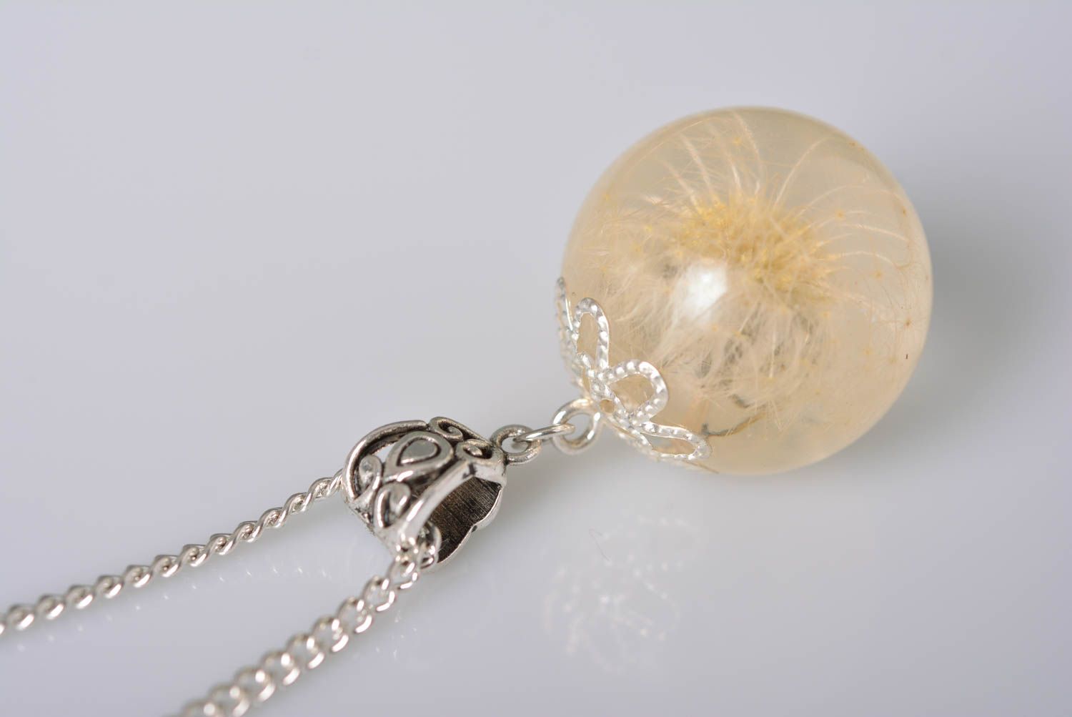 Botanic pendant botanic jewelry handmade pendant with natural flowers for women photo 3