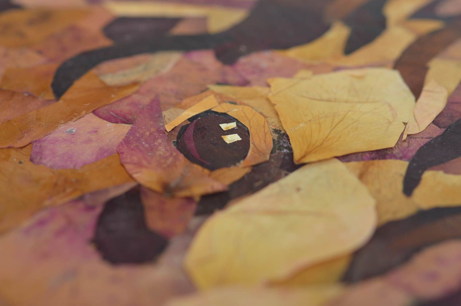Картина на стену из засушенных лепестков роз и листьев ручной работы в рамке фото 4