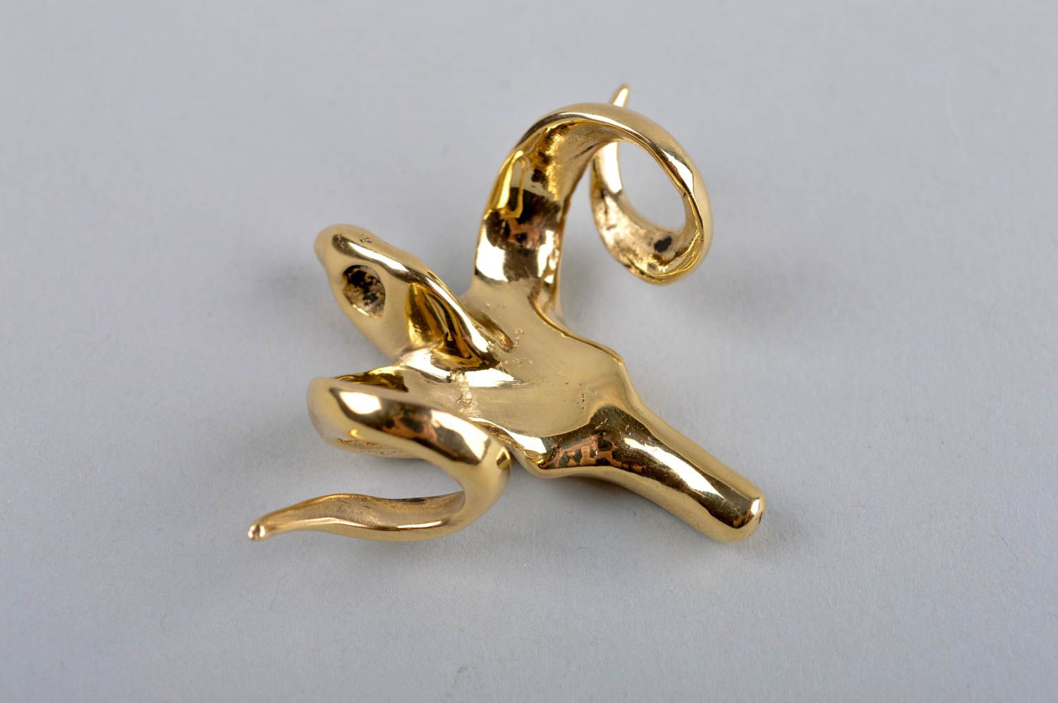 Handmade metal pendant unusual brass pendant stylish designer accessory photo 4