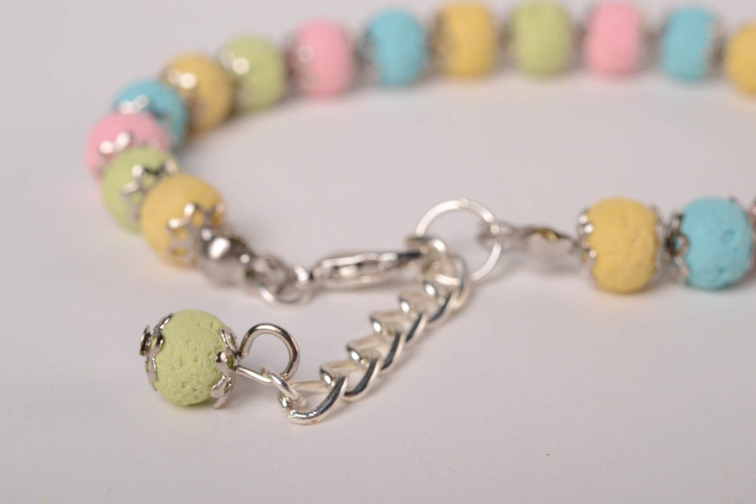 Colorful handmade bracelet bead bracelet polymer clay designer jewelry photo 5