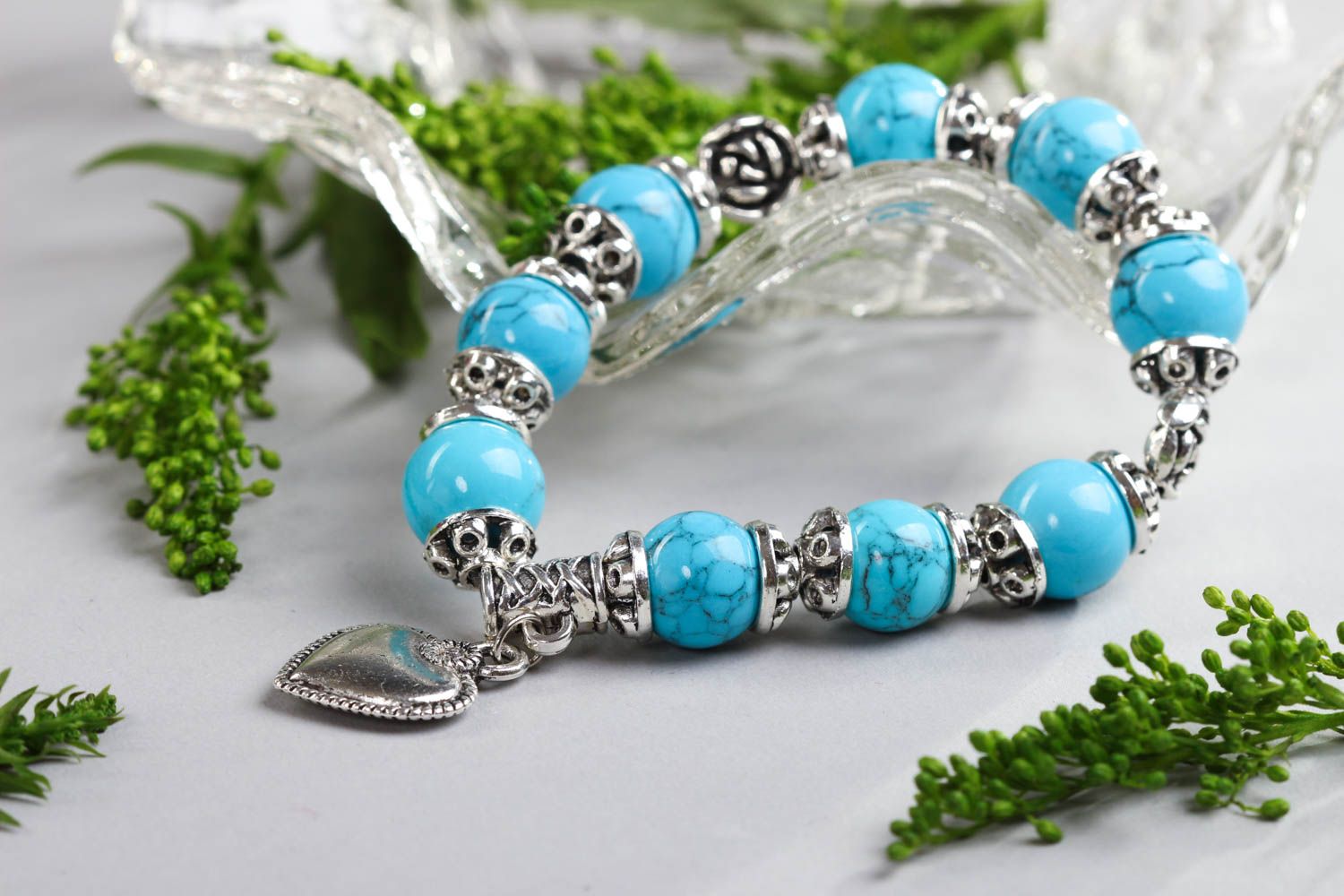 Hand-woven bracelet handmade turquoise bracelet stylish jewelry for women photo 1