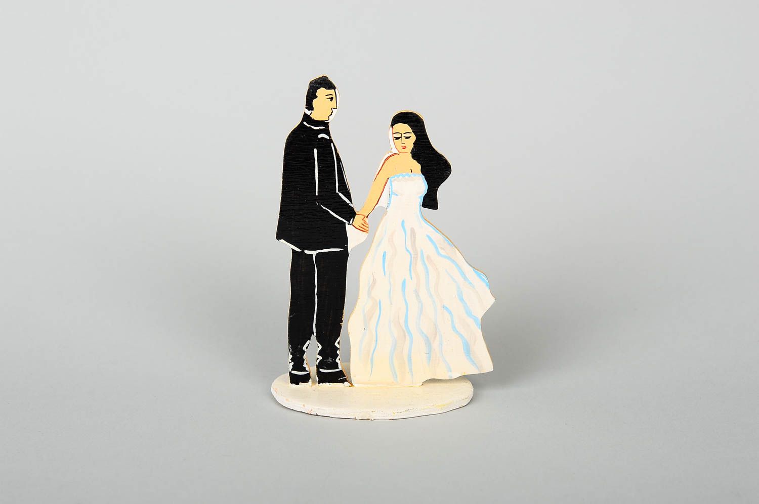 Statuette en bois fait main Figurine décorative Jeunes mariés Déco mariage photo 1