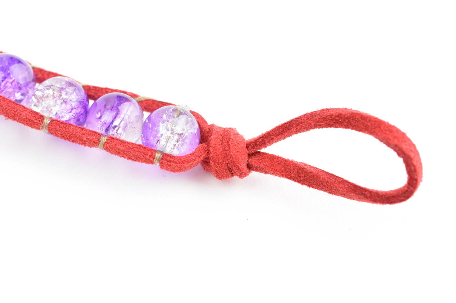 Pulsera de cuentas lilas hecha a mano regalo original accesorio para mujer foto 4