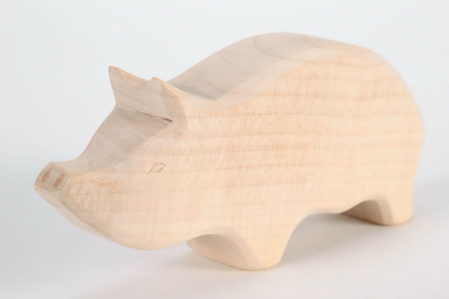 Figurine made from maple wood Pig photo 2