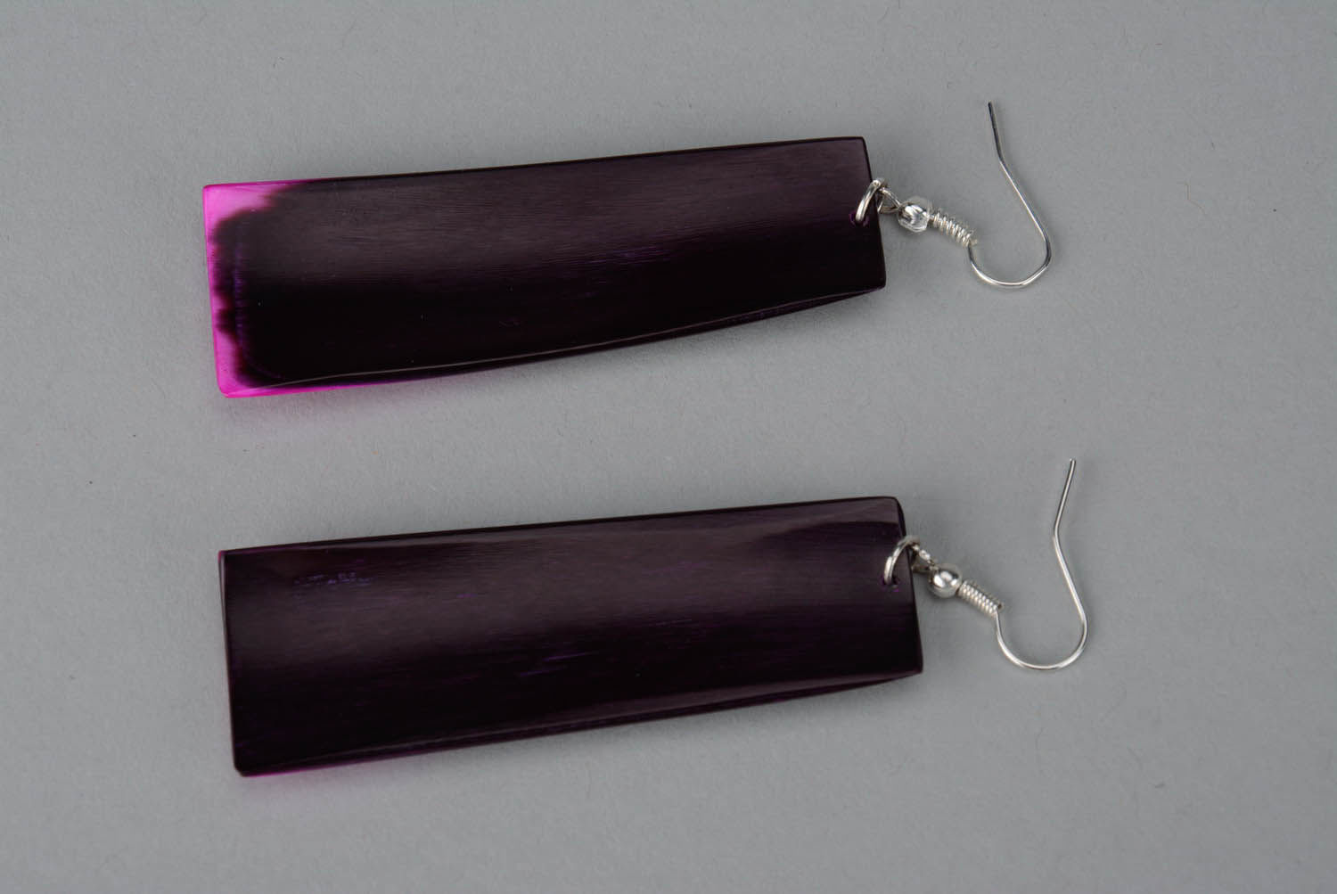 Long Earrings Made of Polished Cow Horn photo 3