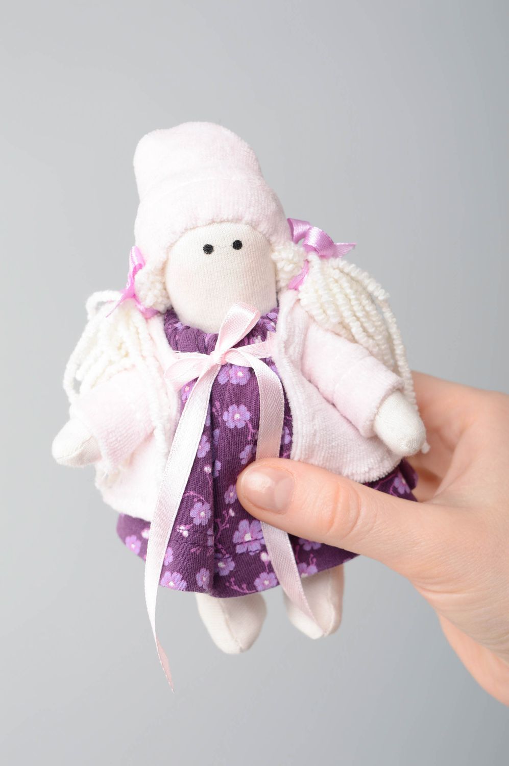 Small designer soft toy made of fabric photo 3