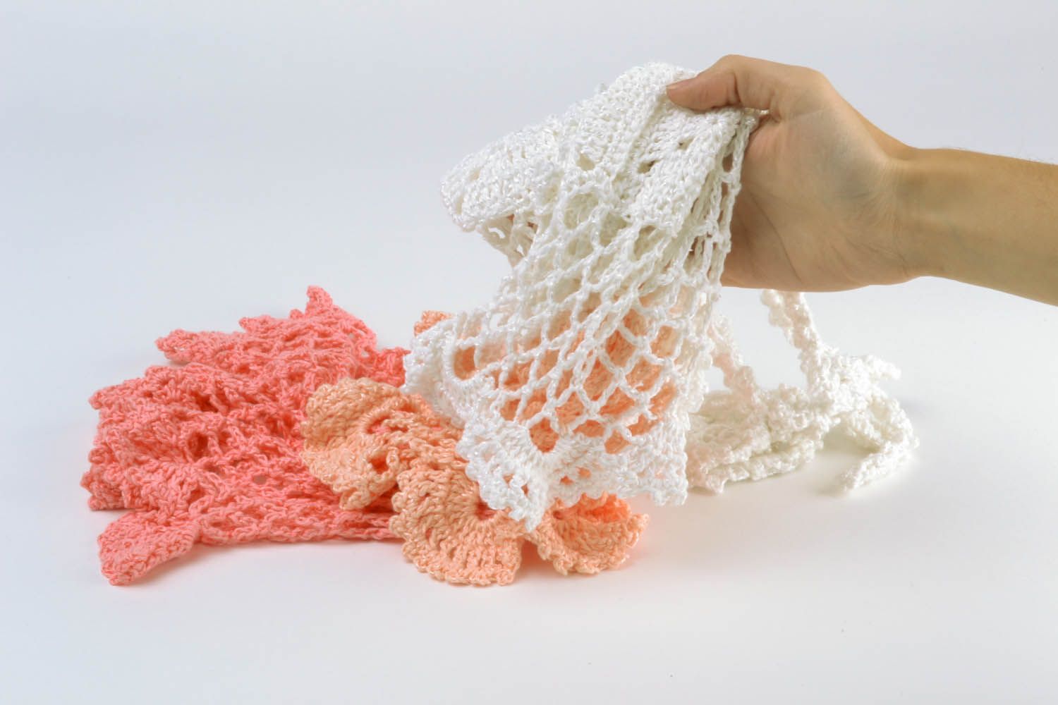 Lace crochet shirt with gradient photo 5